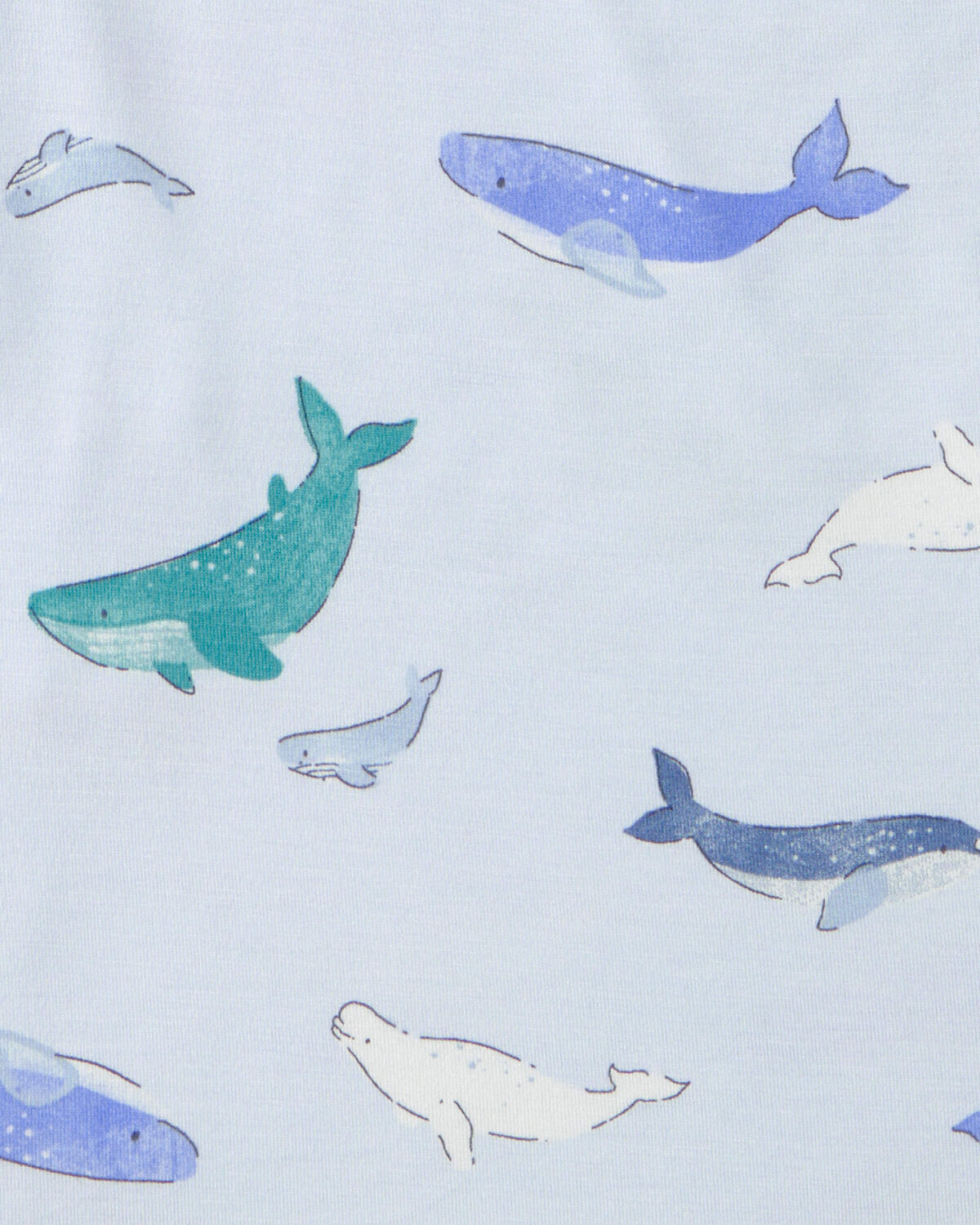 Boys Whale PurelySoft Short-Sleeve Snug Fit 2-Piece Pajama Set - Blue - Image 4