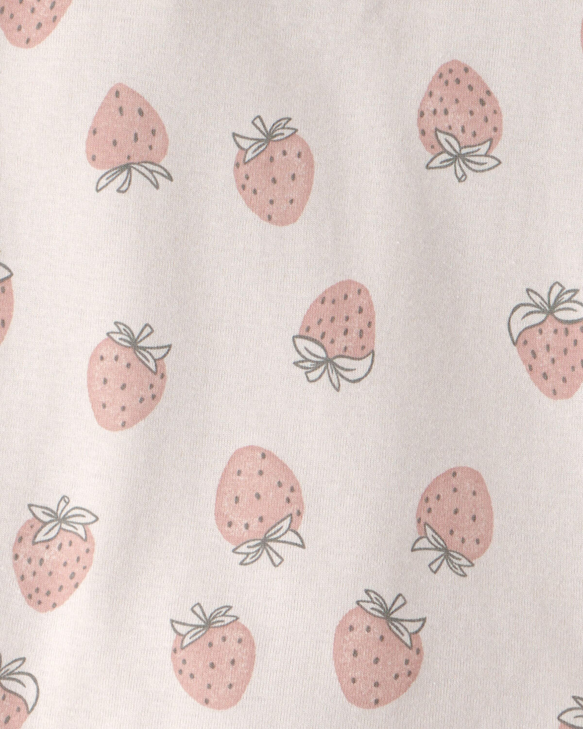 Girls 2-Piece Organic Cotton Ribbed Pajama Set in Strawberry Print - Image 3