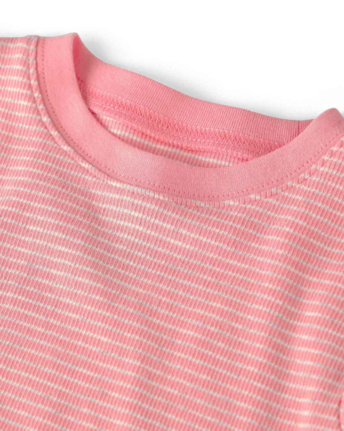 Girls 2-Piece Organic Cotton Ribbed Pyjama Set in Stripes - Image 2