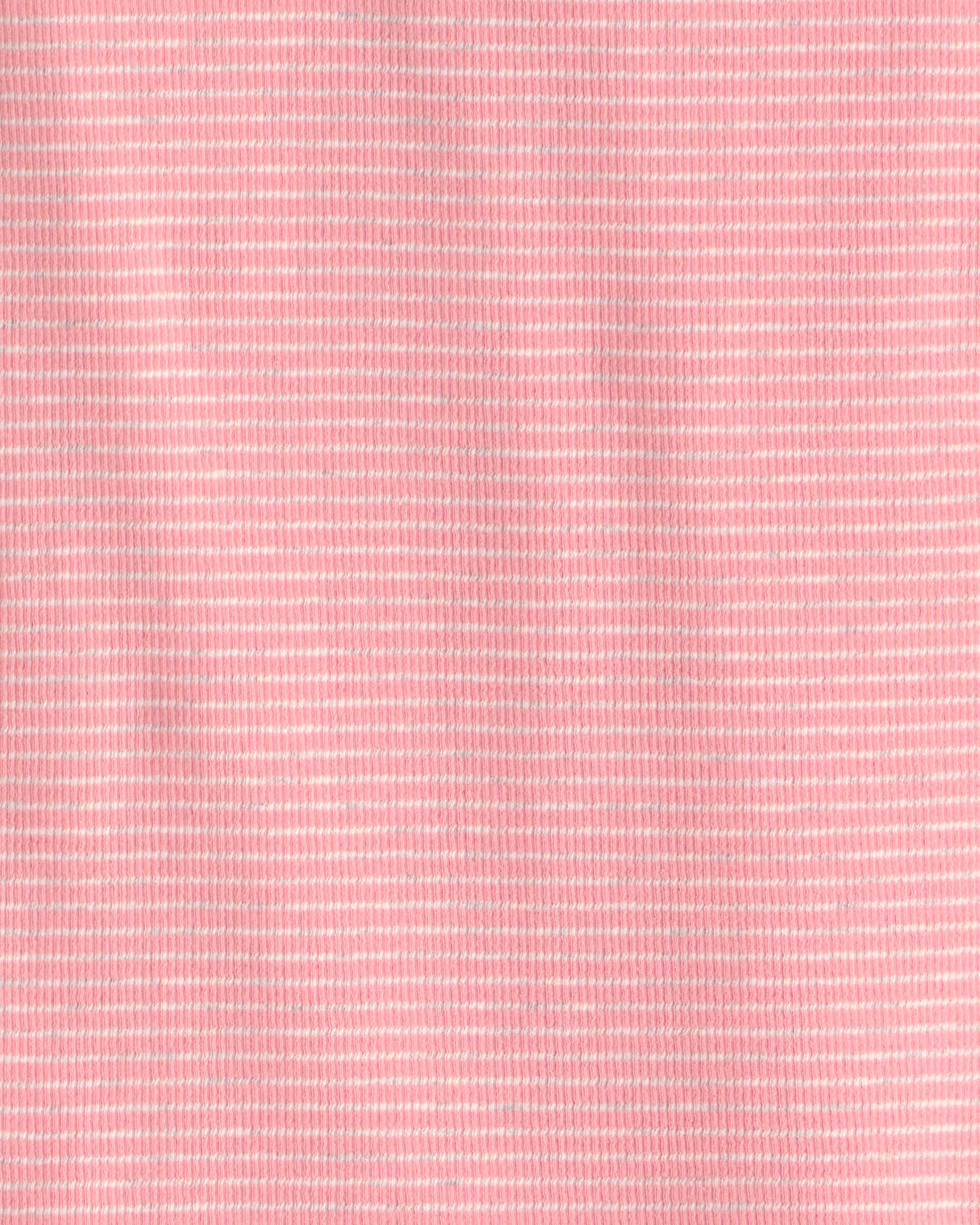 Girls 2-Piece Organic Cotton Ribbed Pyjama Set in Stripes - Image 4