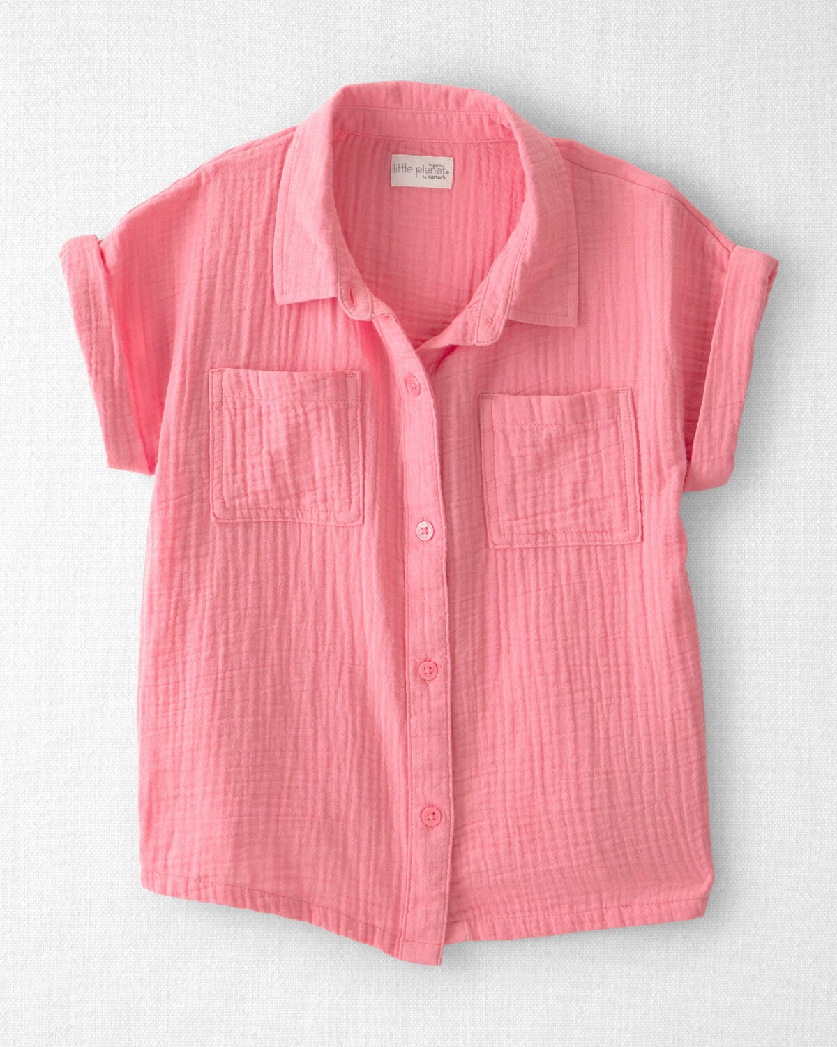 Girls Organic Cotton Gauze Button-Down Top