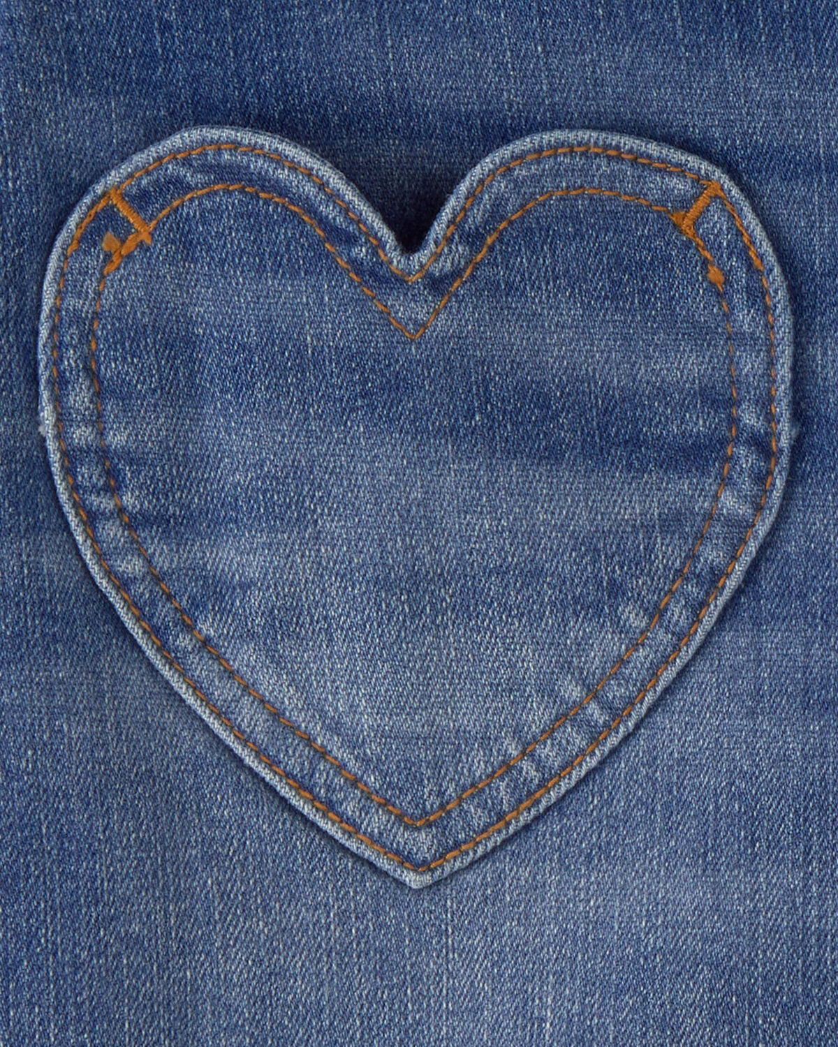 Girls Heart Pocket Denim Shorts - Dark Wash - Image 3