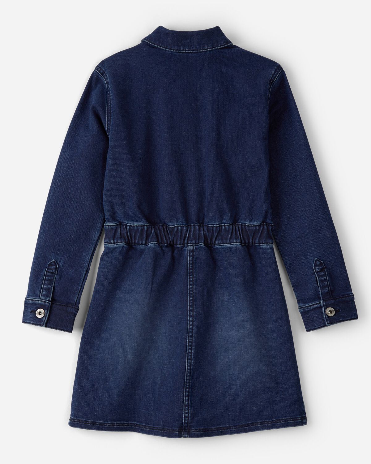 Girls Dark Wash Denim Long-Sleeve Dress - Blue - Image 2