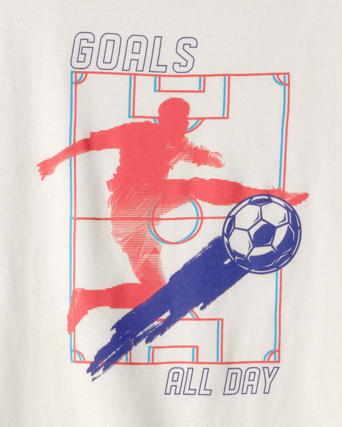 Kids Soccer Goals Graphic Tee - Cream - Image 2