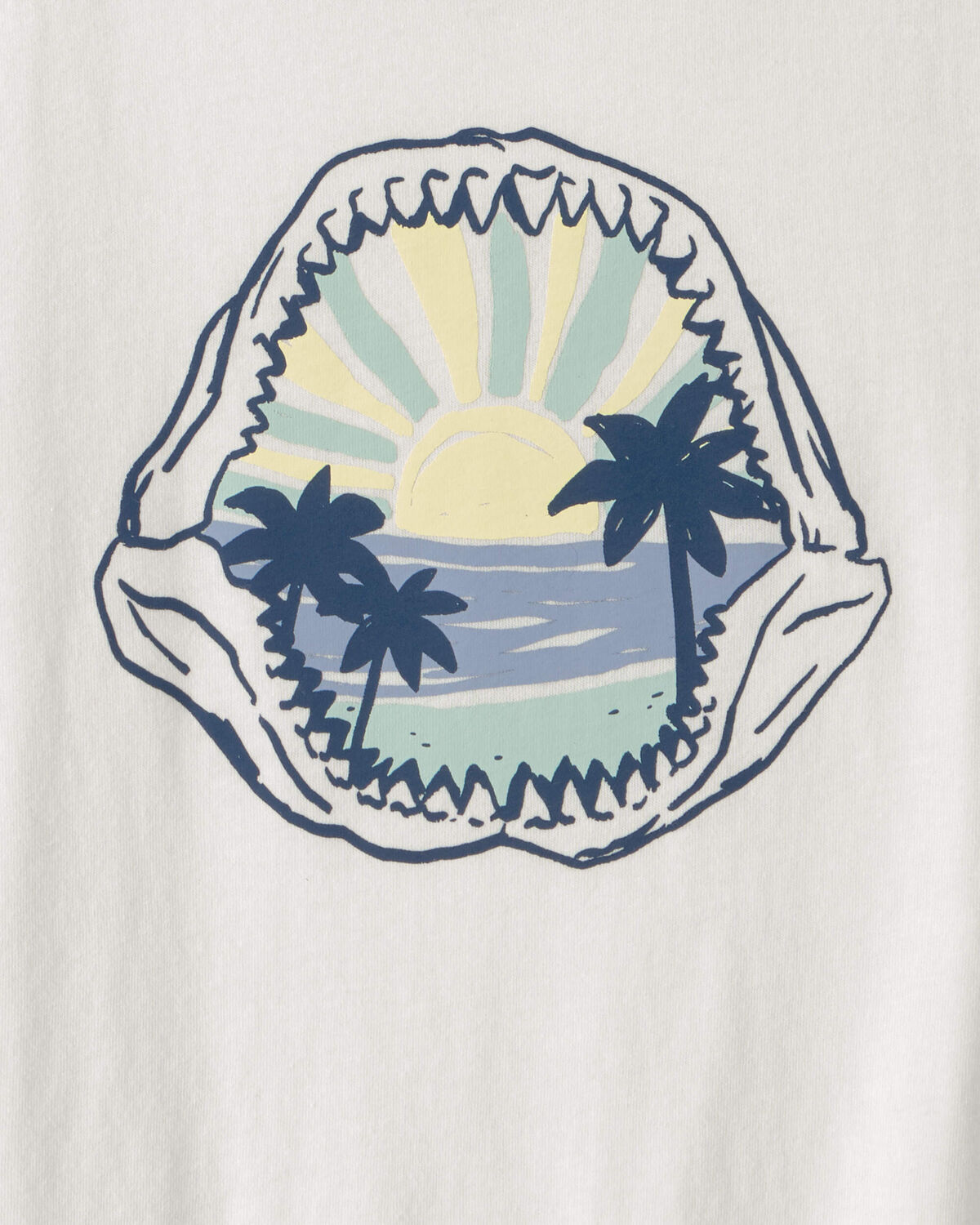 Kids Shark Fossil Graphic Tee - Ivory - Image 2