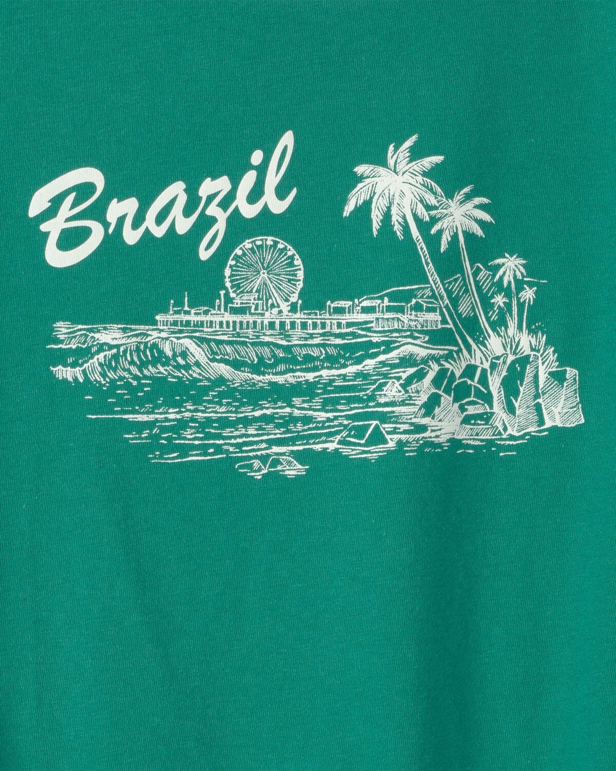 Girls Brazil Graphic Tee - Green - Image 2