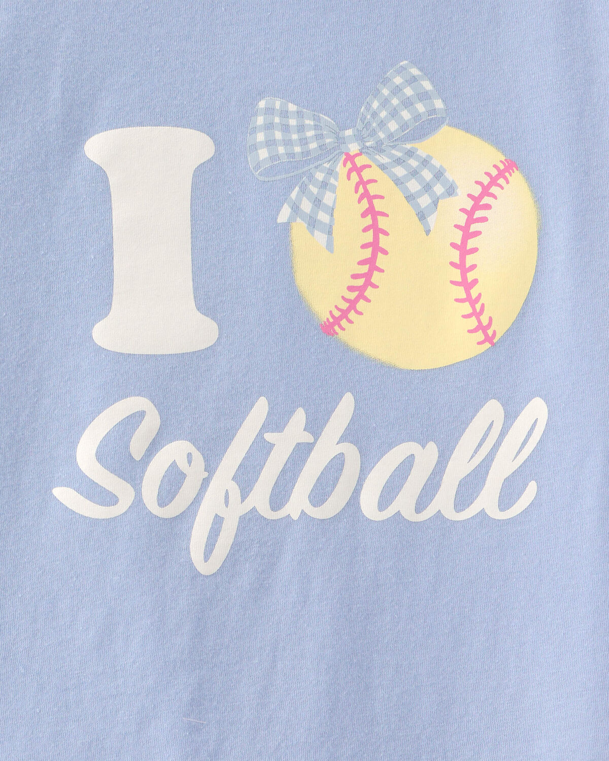 Girls 'I Love Softball' Graphic Tee - Blue - Image 2