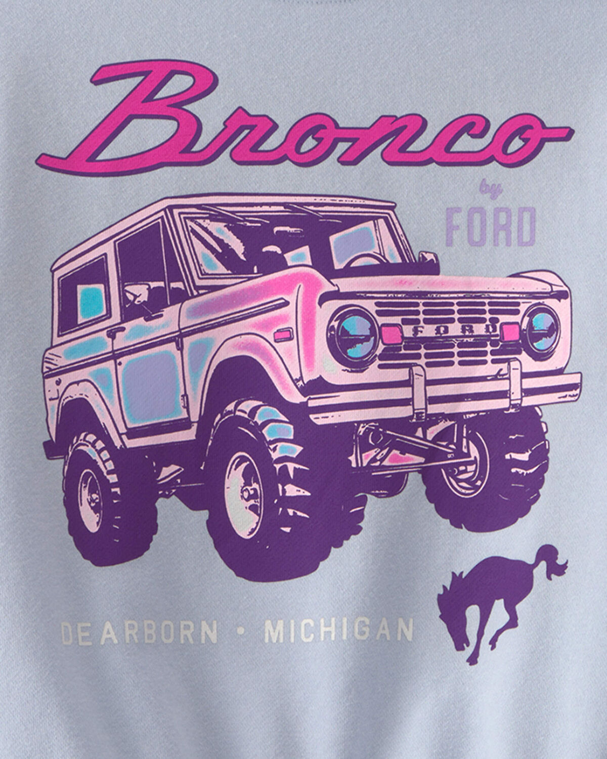 Girls Ford Bronco French Terry Pullover Sweatshirt - Blue - Image 2