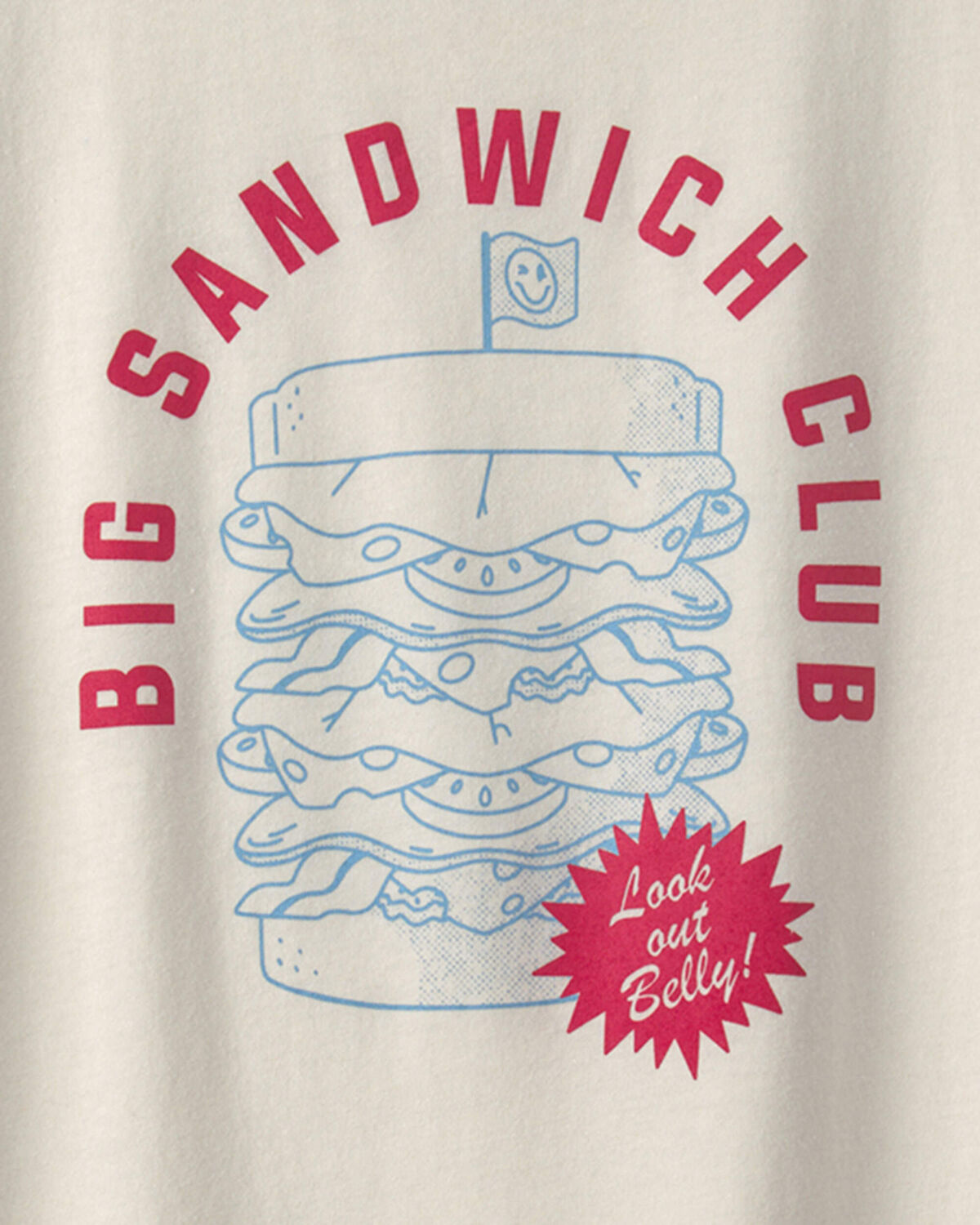 Boys 'Big Sandwich Club' Graphic Tee - Ivory - Image 2