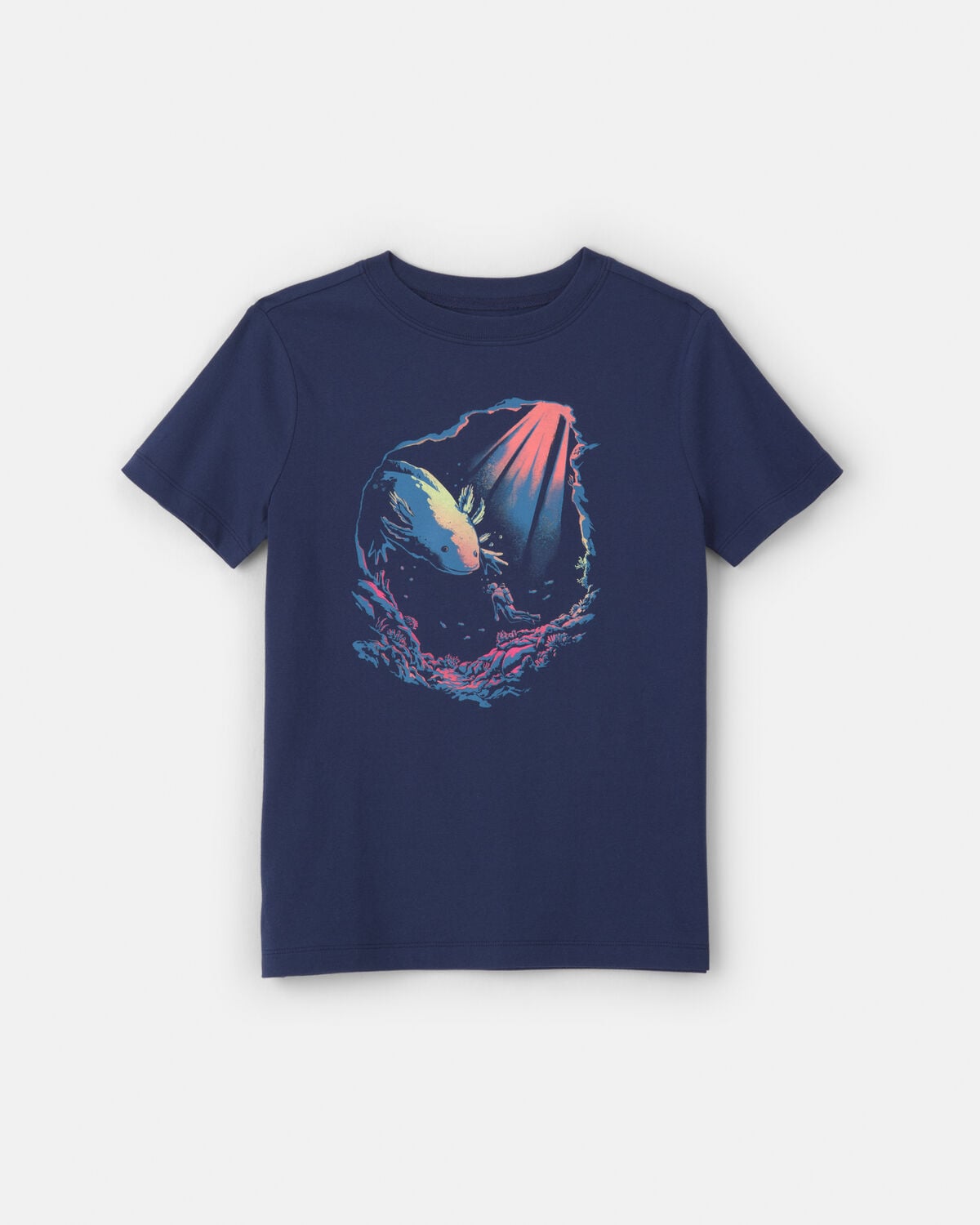 Boys Axolotl Graphic Tee - Navy