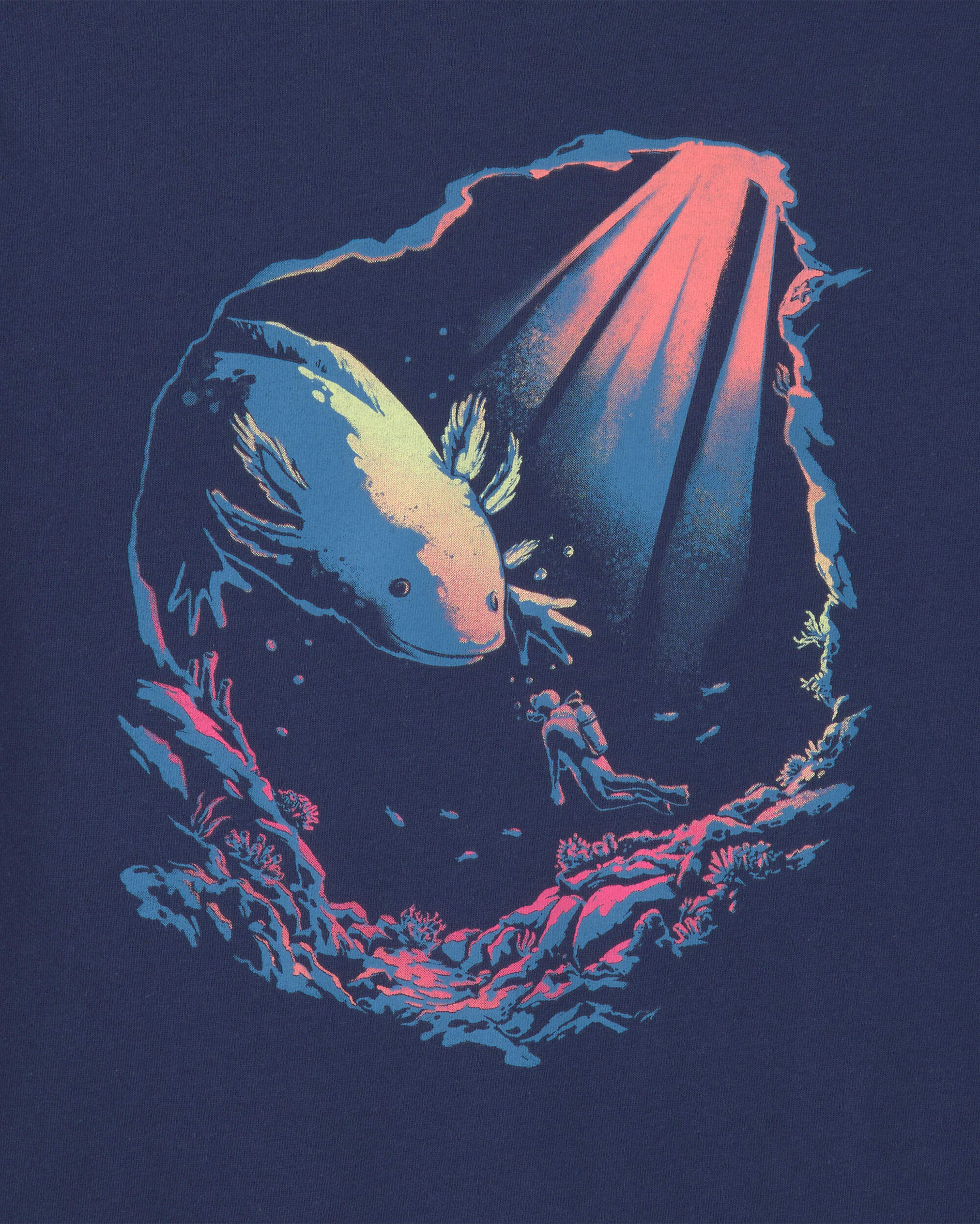 Boys Axolotl Graphic Tee - Navy - Image 3
