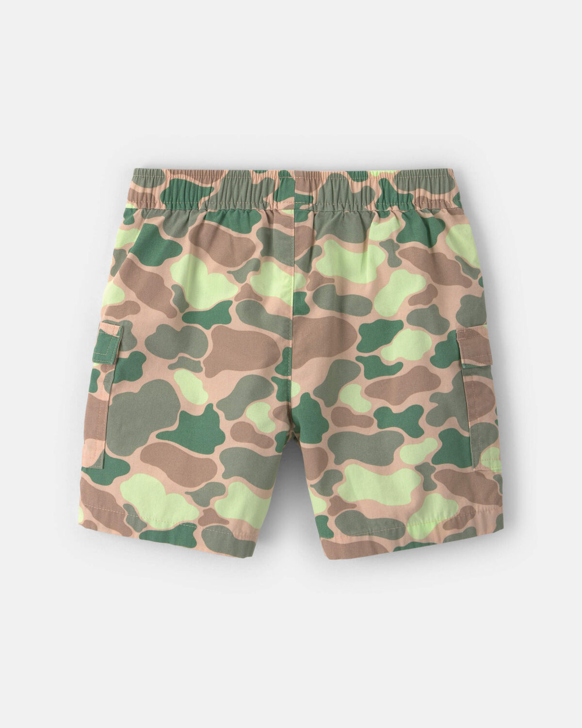 Boys Camo Canvas Cargo Shorts - Green - Image 2