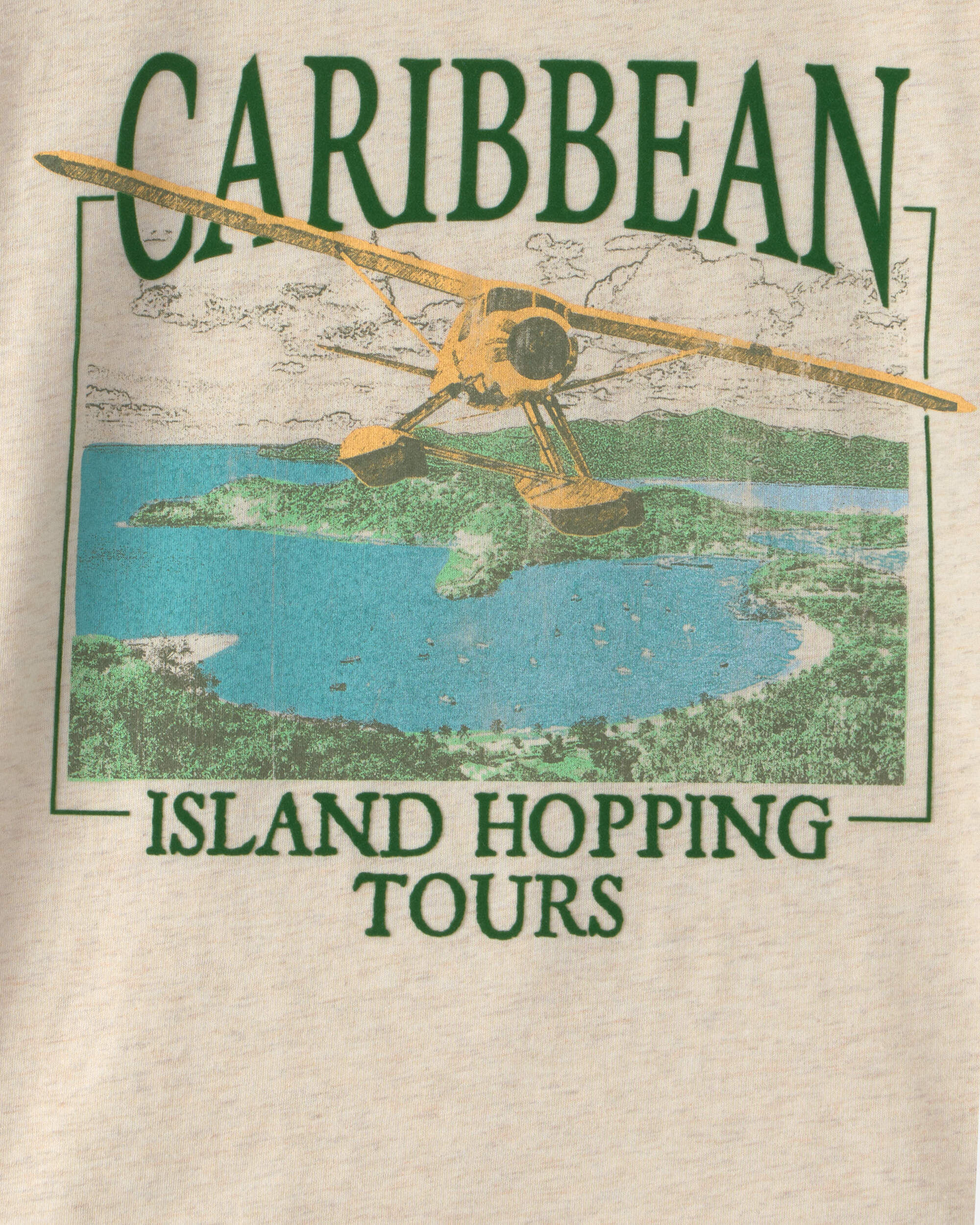 Boys 'Caribbean Island' Graphic Tee - Cream - Image 4