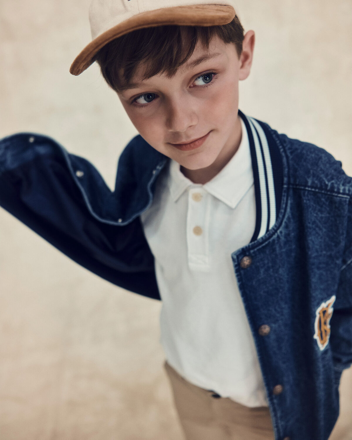 Boys Uniform Piqué Long-Sleeve Polo Shirt - White - Image 3