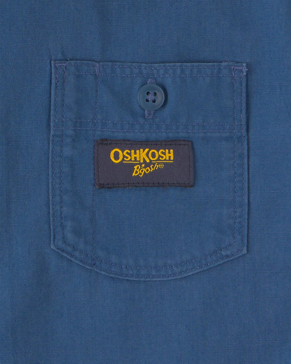 Boys Canvas Short-Sleeve Button-Down Shirt - Navy Blue - Image 3