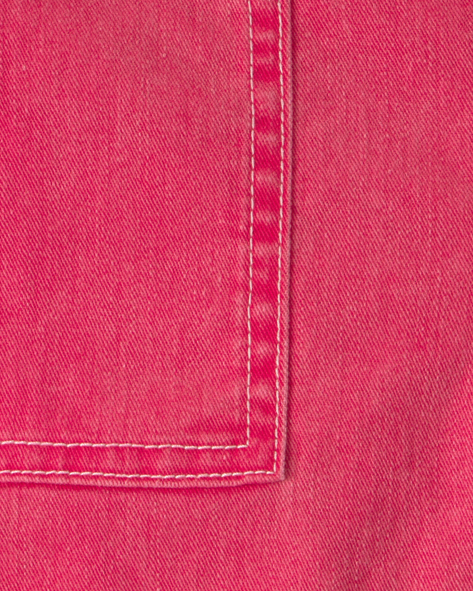 Girls Stretch Twill Shorts - Red - Image 4