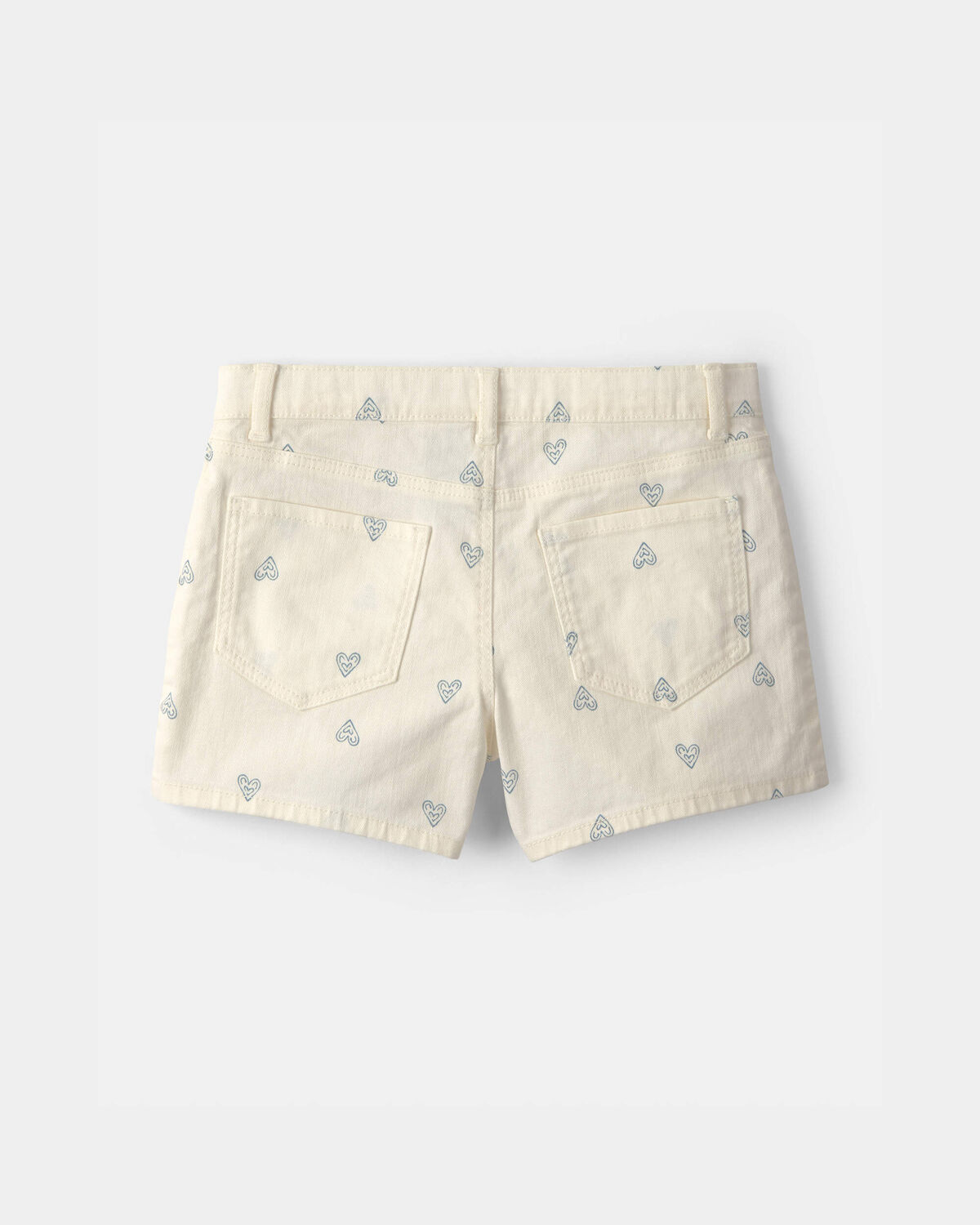 Girls Heart Denim Shorts - Ivory - Image 2
