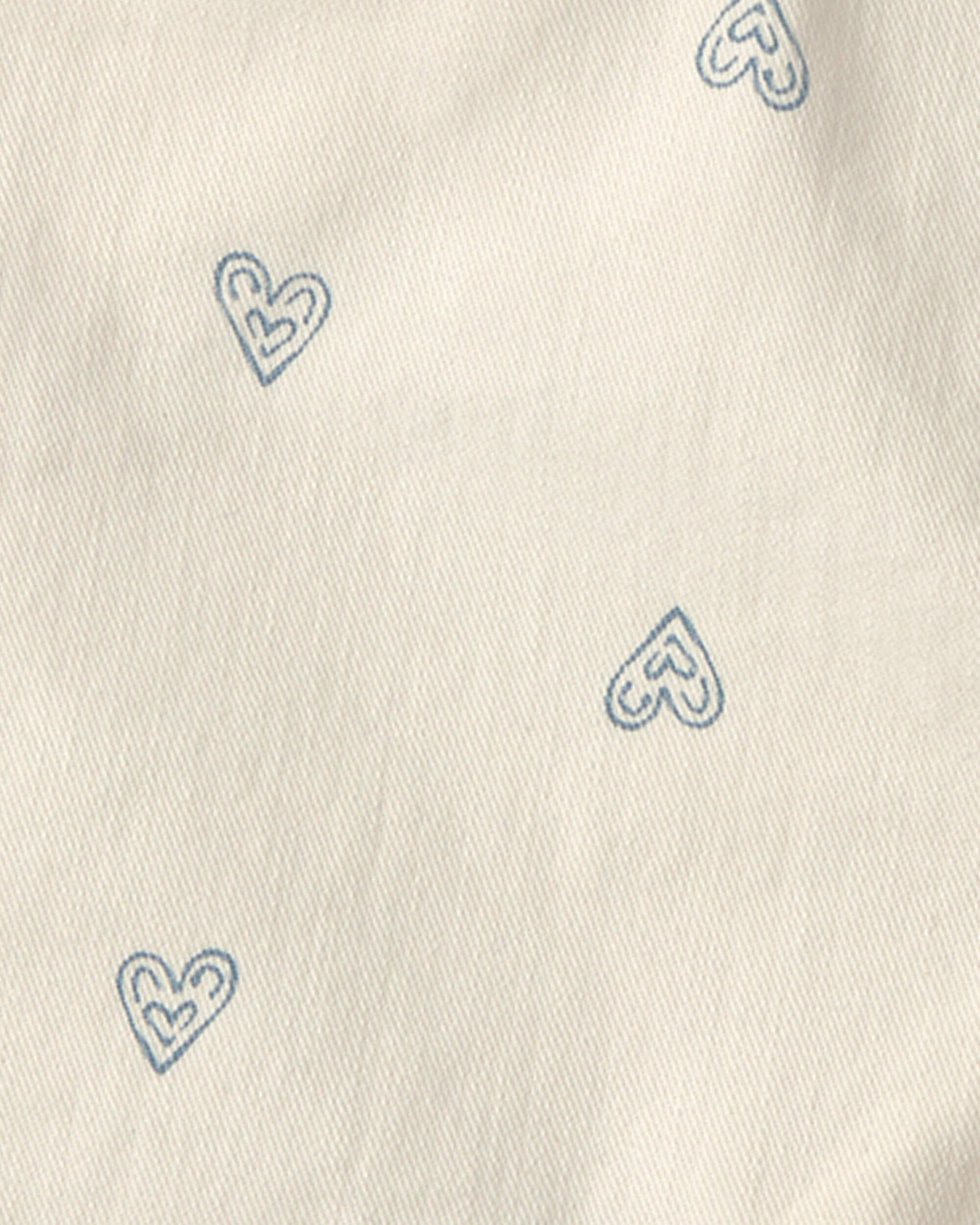 Girls Heart Denim Shorts - Ivory - Image 4