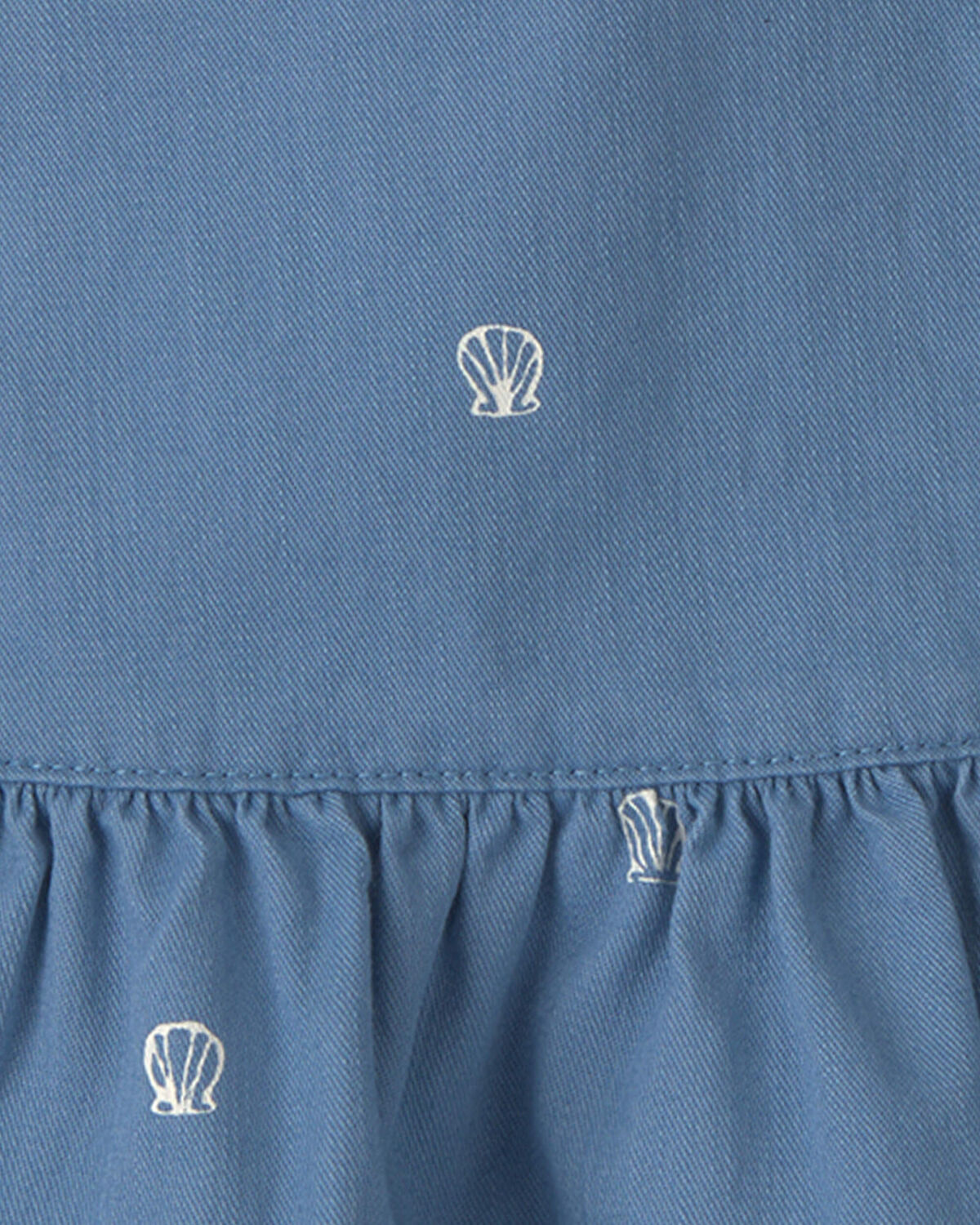 Girls Seashell Twill Ruffle Skirt - Medium Wash - Image 3