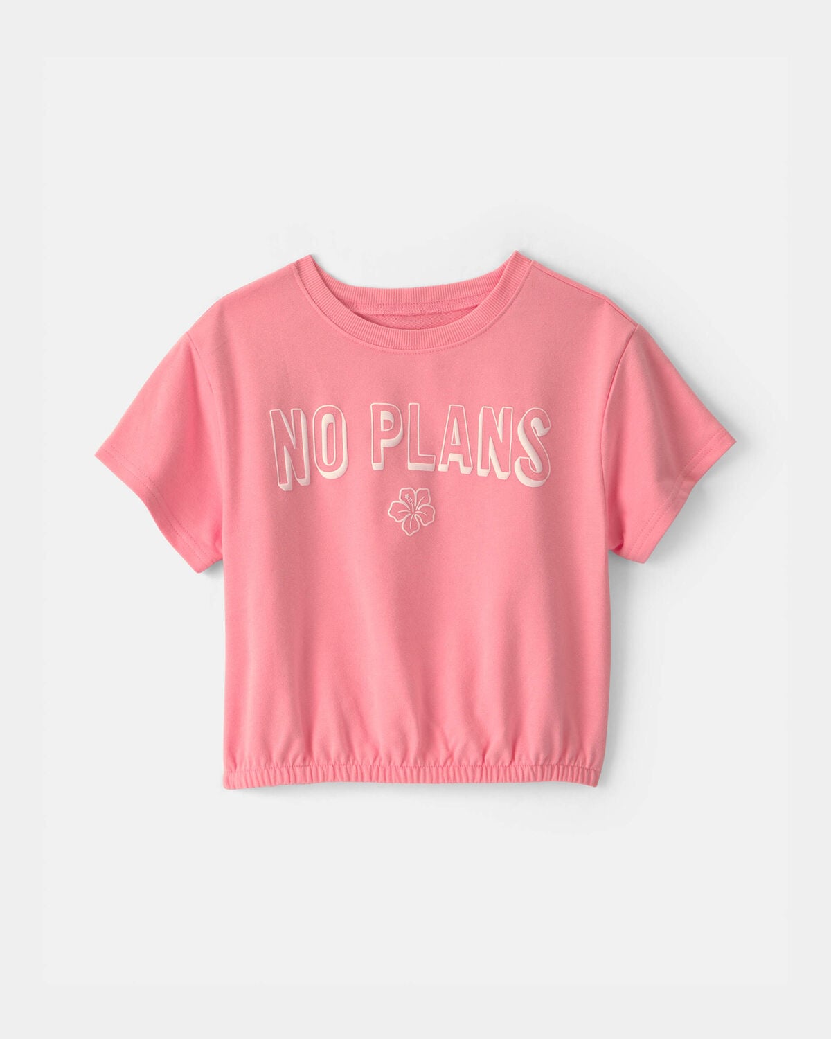 Girls 'No Plans' French Terry Top - Pink