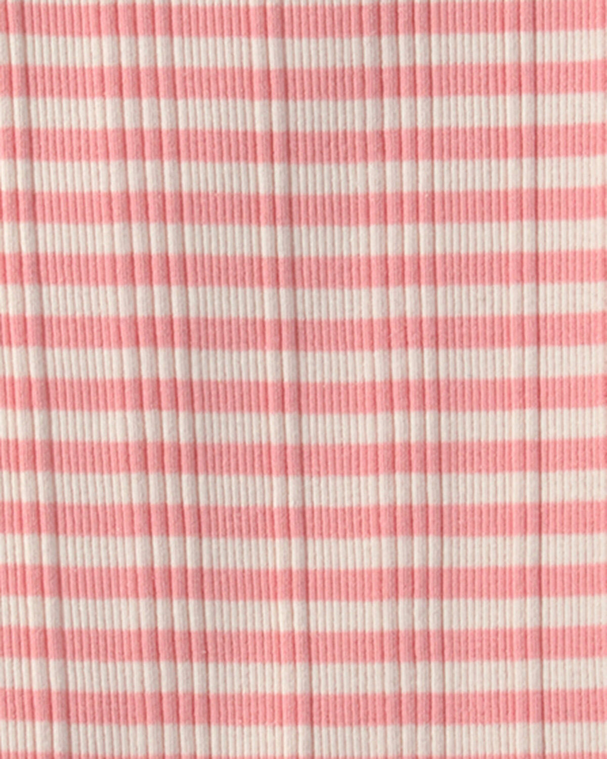 Girls Stripe Ribbed Tee - Pink - Image 2