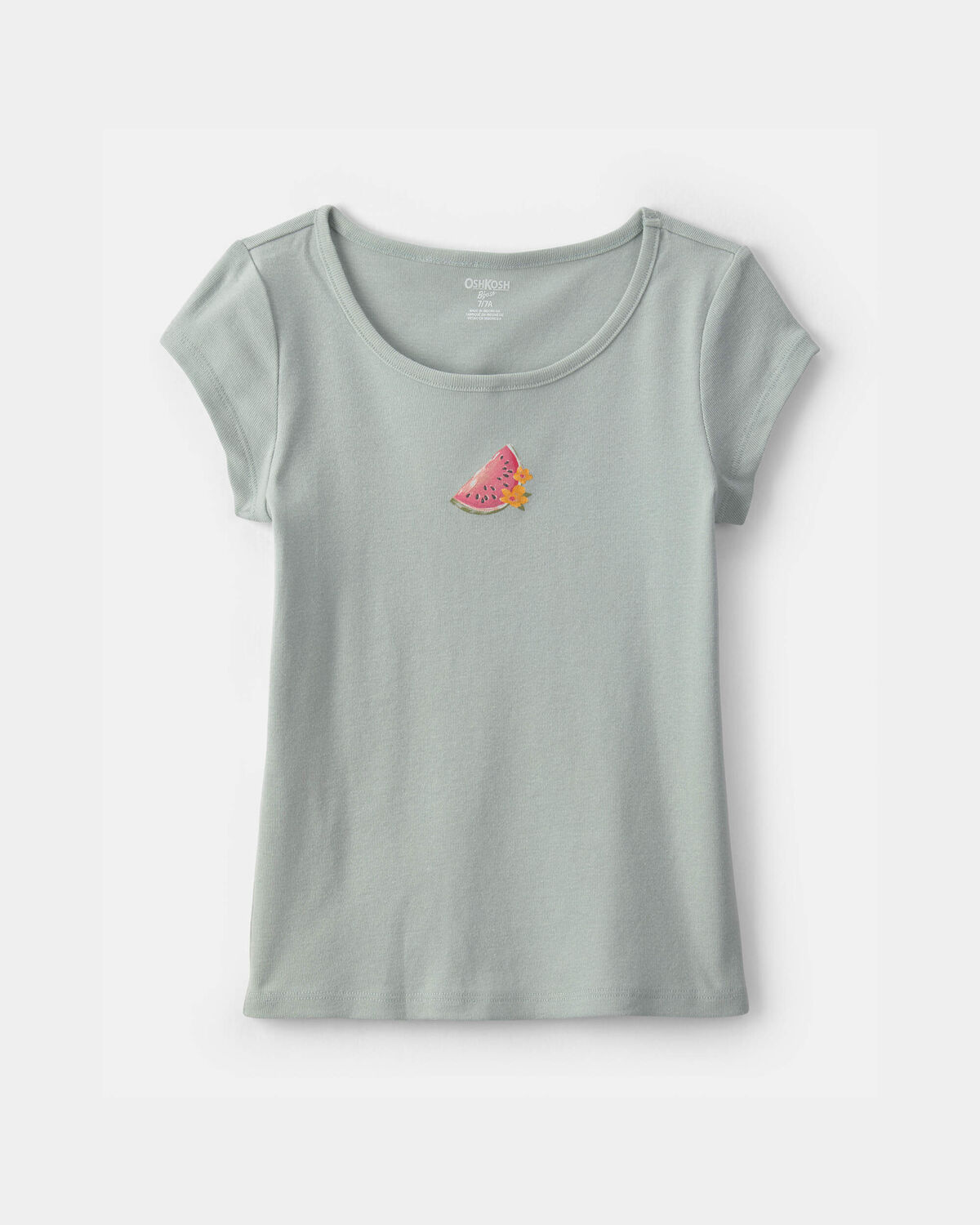 Girls Watermelon Ribbed Tee - Green
