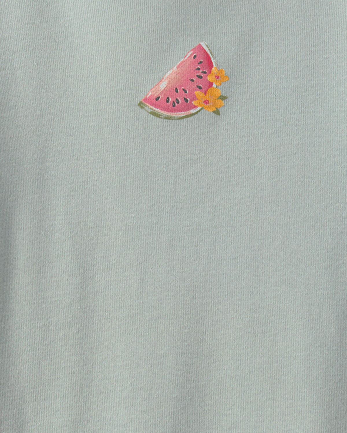 Girls Watermelon Ribbed Tee - Green - Image 2
