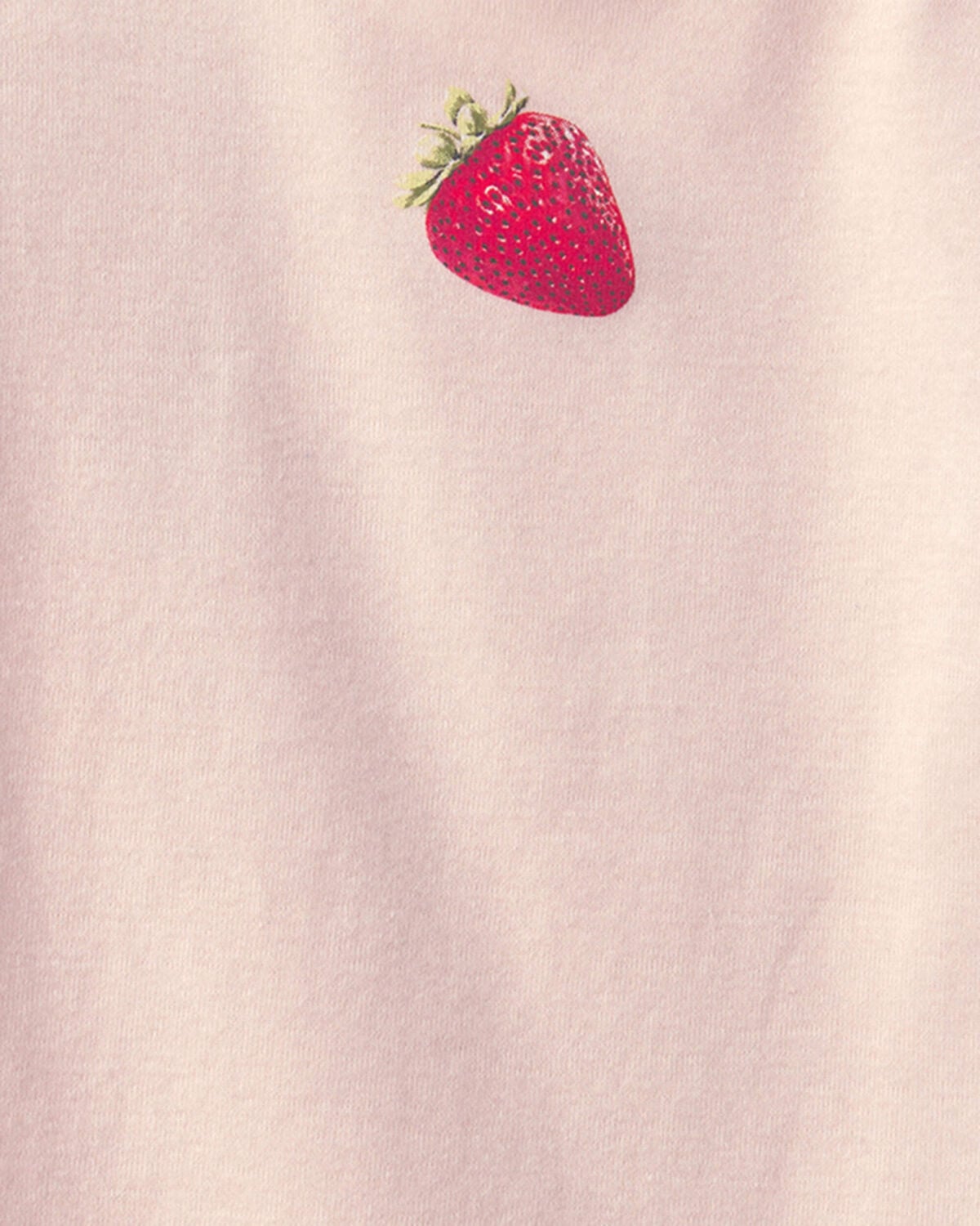 Girls Strawberry Ribbed Tee - Pink - Image 2