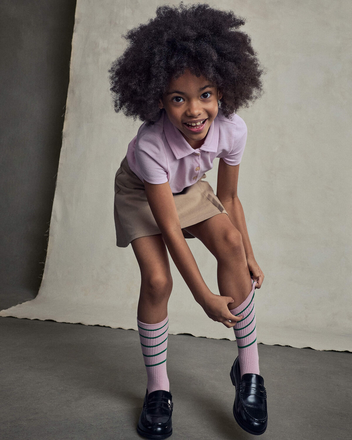 Girls Uniform Ponte Skort - Khaki - Image 3