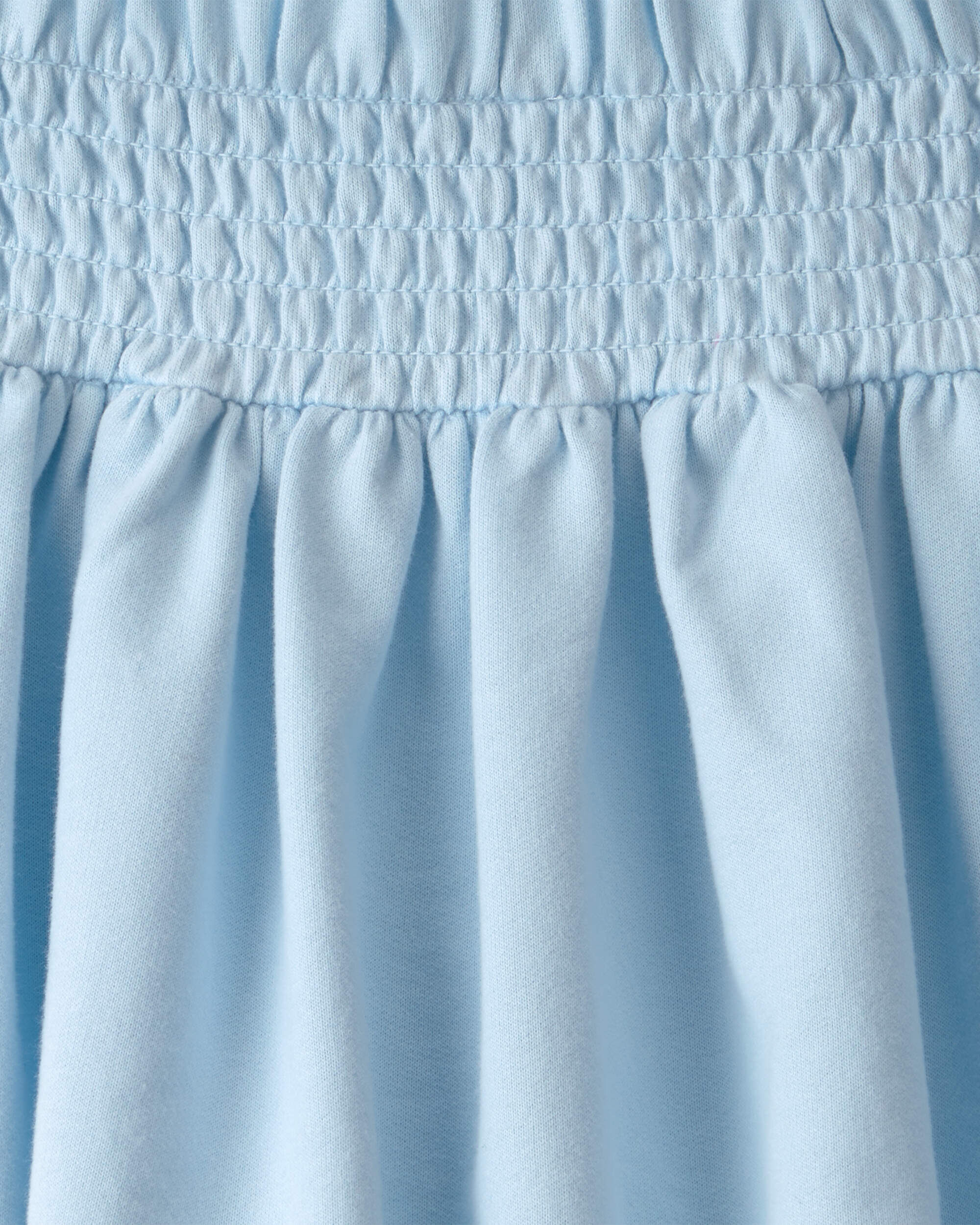 Girls French Terry Smocked Skort - Blue - Image 4