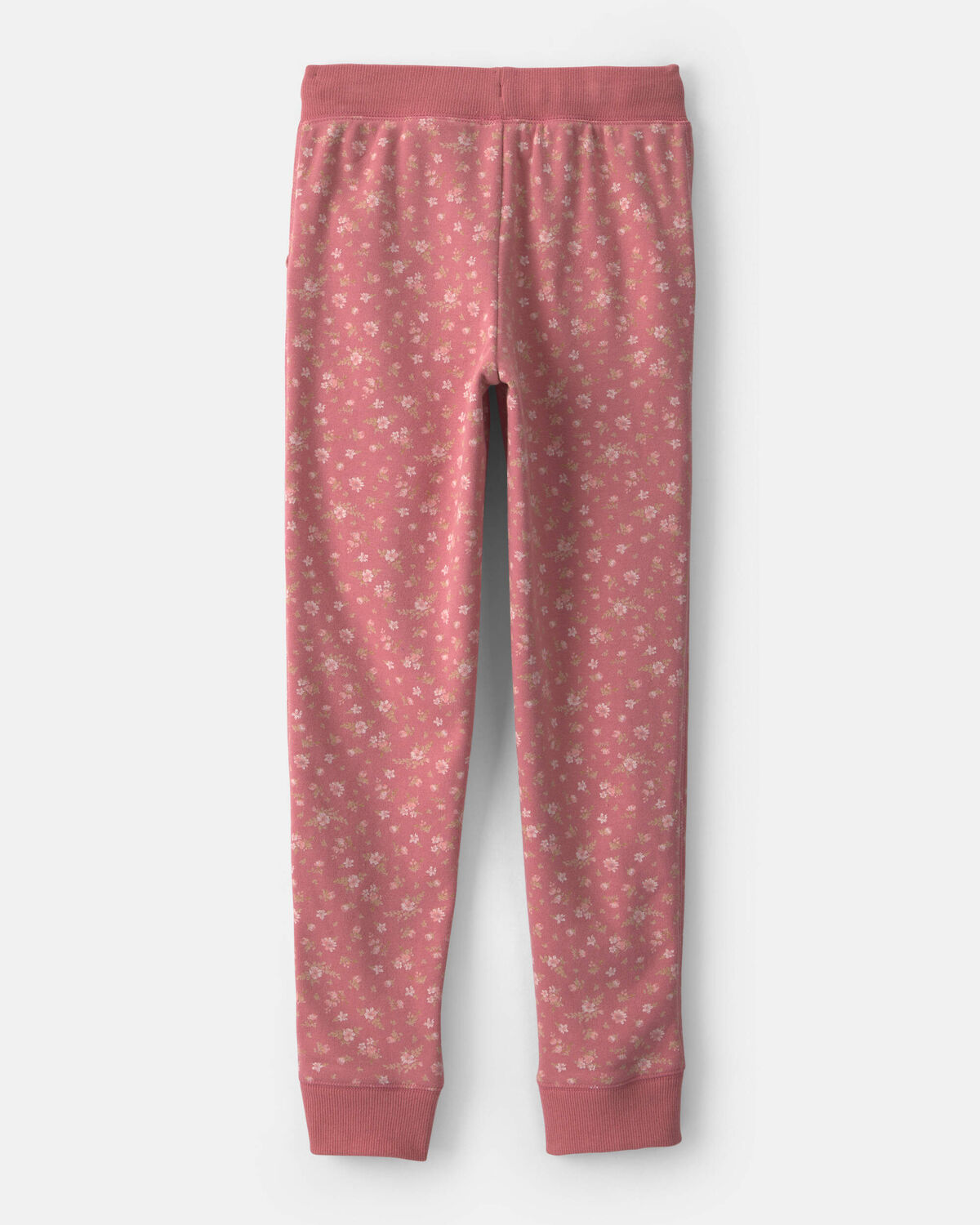 Girls Floral Drawstring Knit Joggers - Pink - Image 2