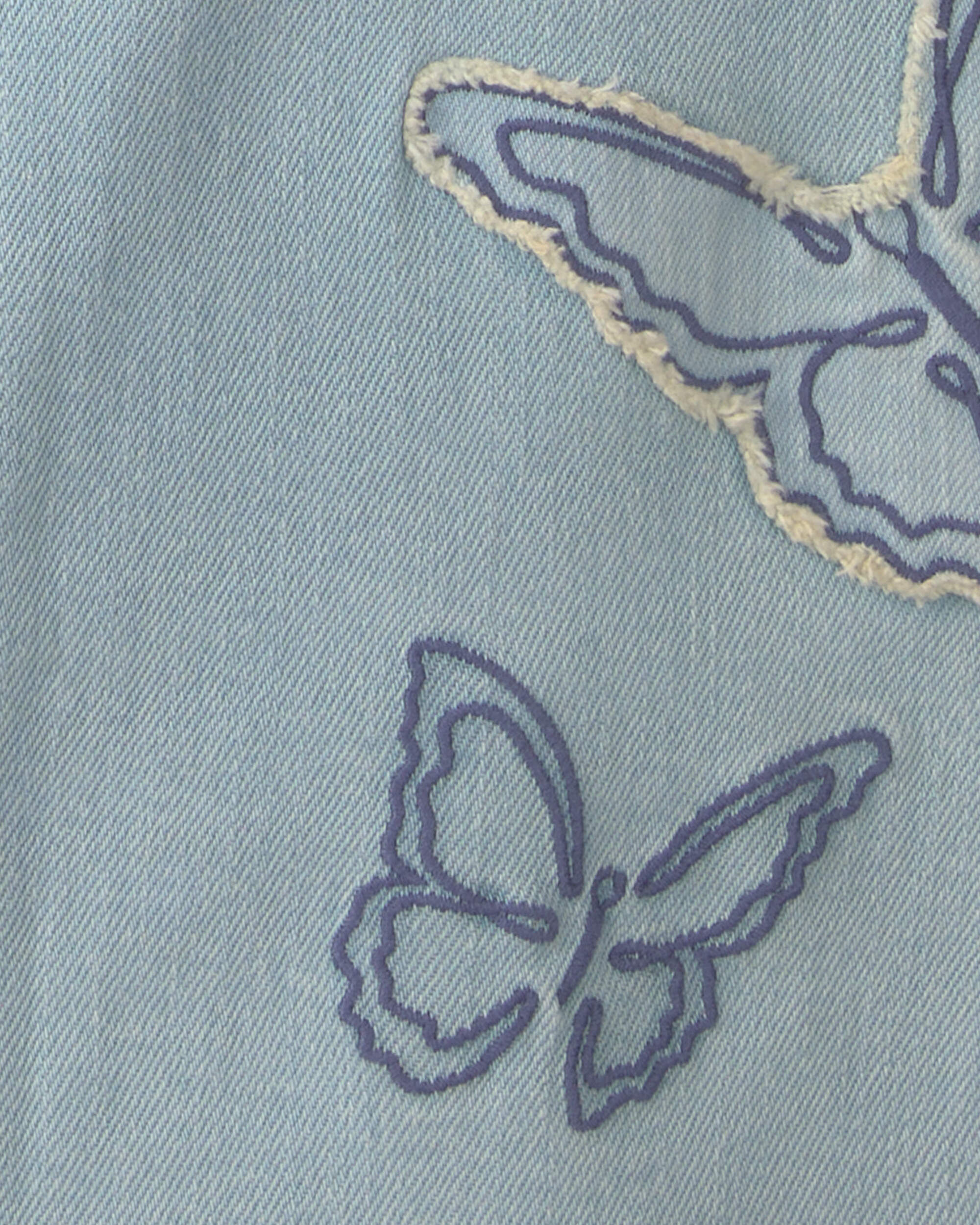 Girls Butterfly Cropped Wide-Leg Jeans - Light Wash - Image 4
