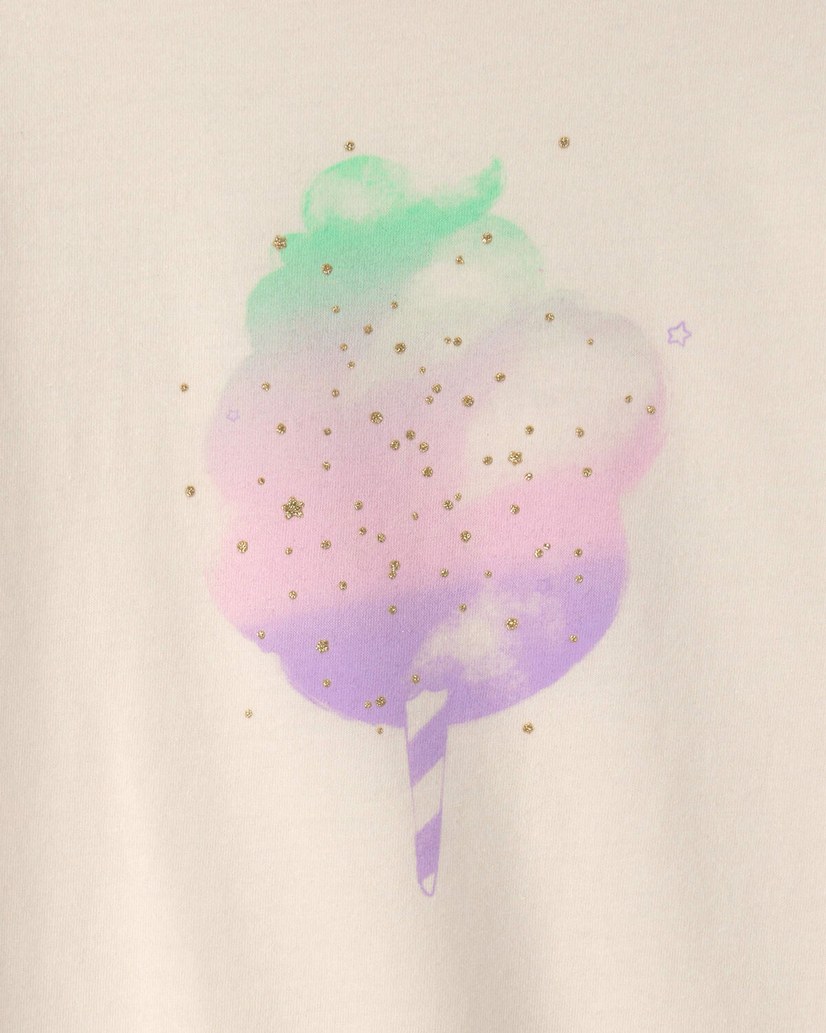 Girls Cotton Candy Graphic Tee - Cream - Image 2