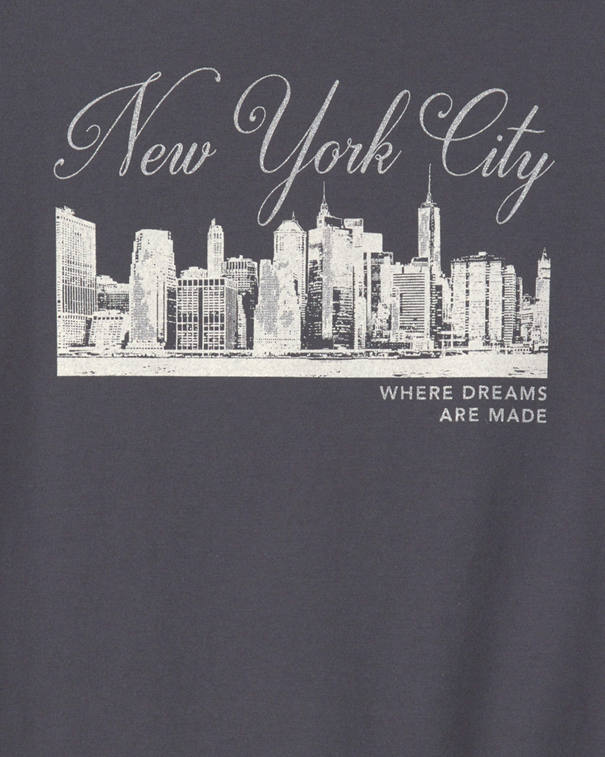 Girls 'New York City' Graphic Tee - Grey - Image 3