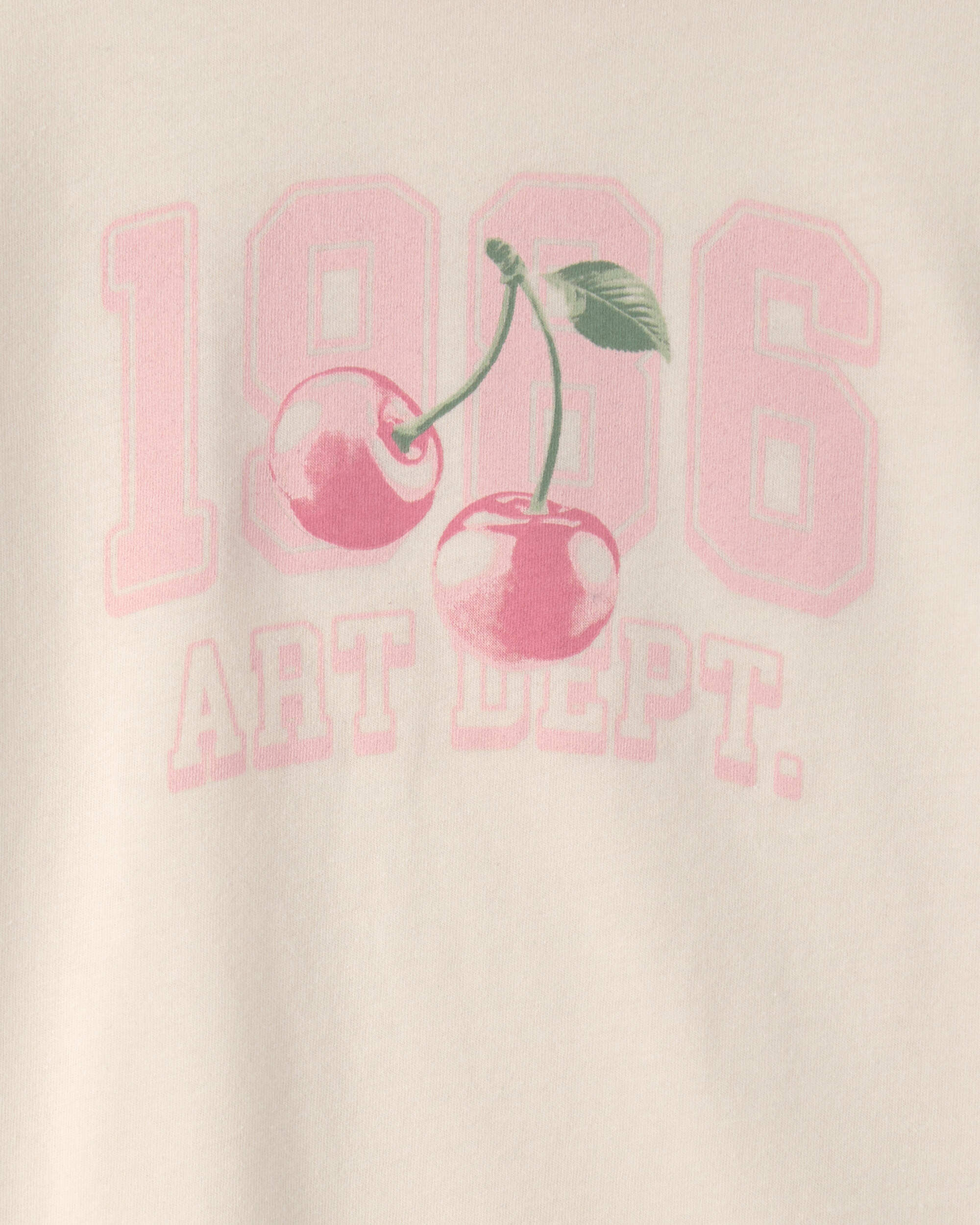 Girls Cherry Graphic Tee - Cream - Image 3