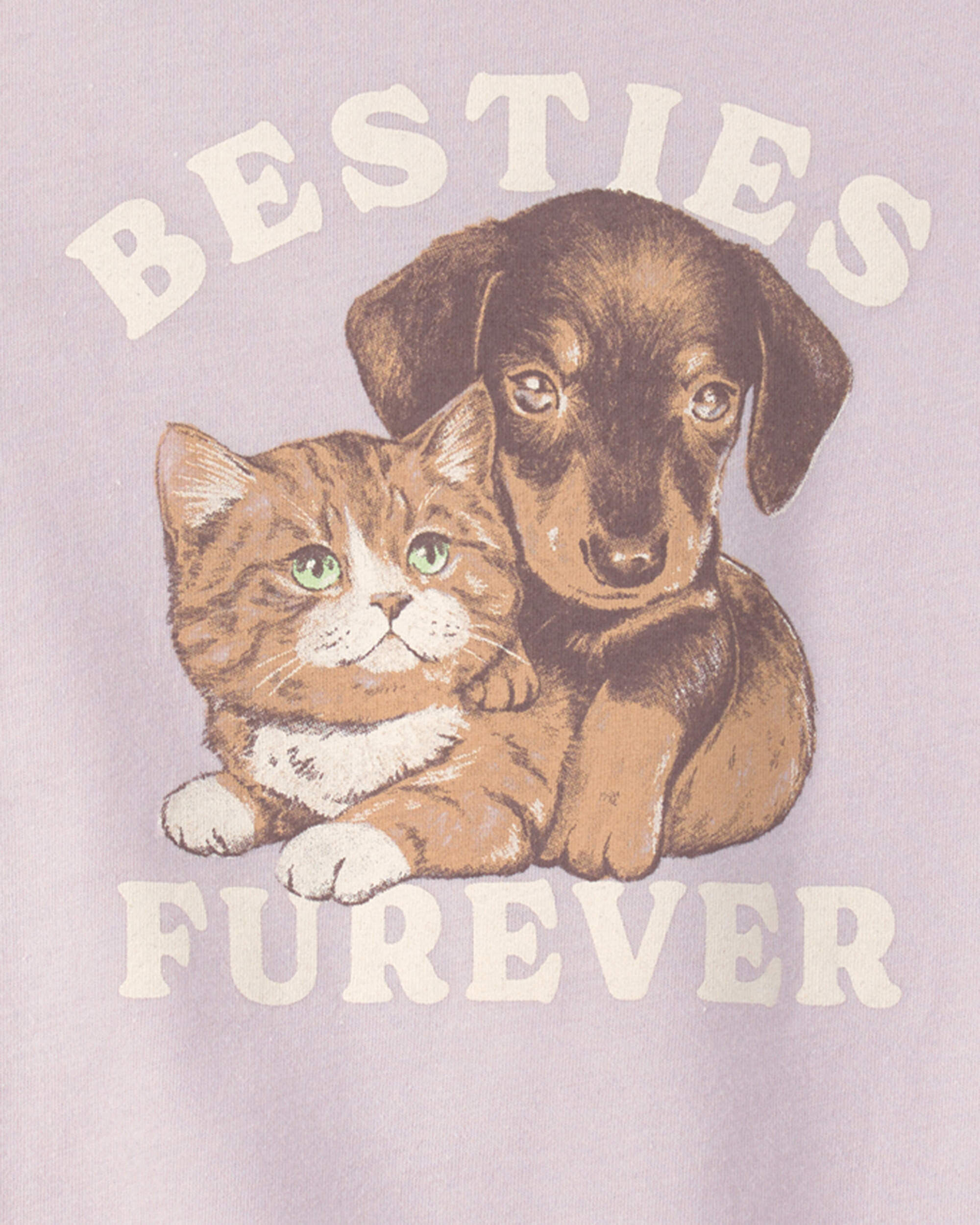 Girls 'Besties Furever' Graphic Tee - Purple - Image 3