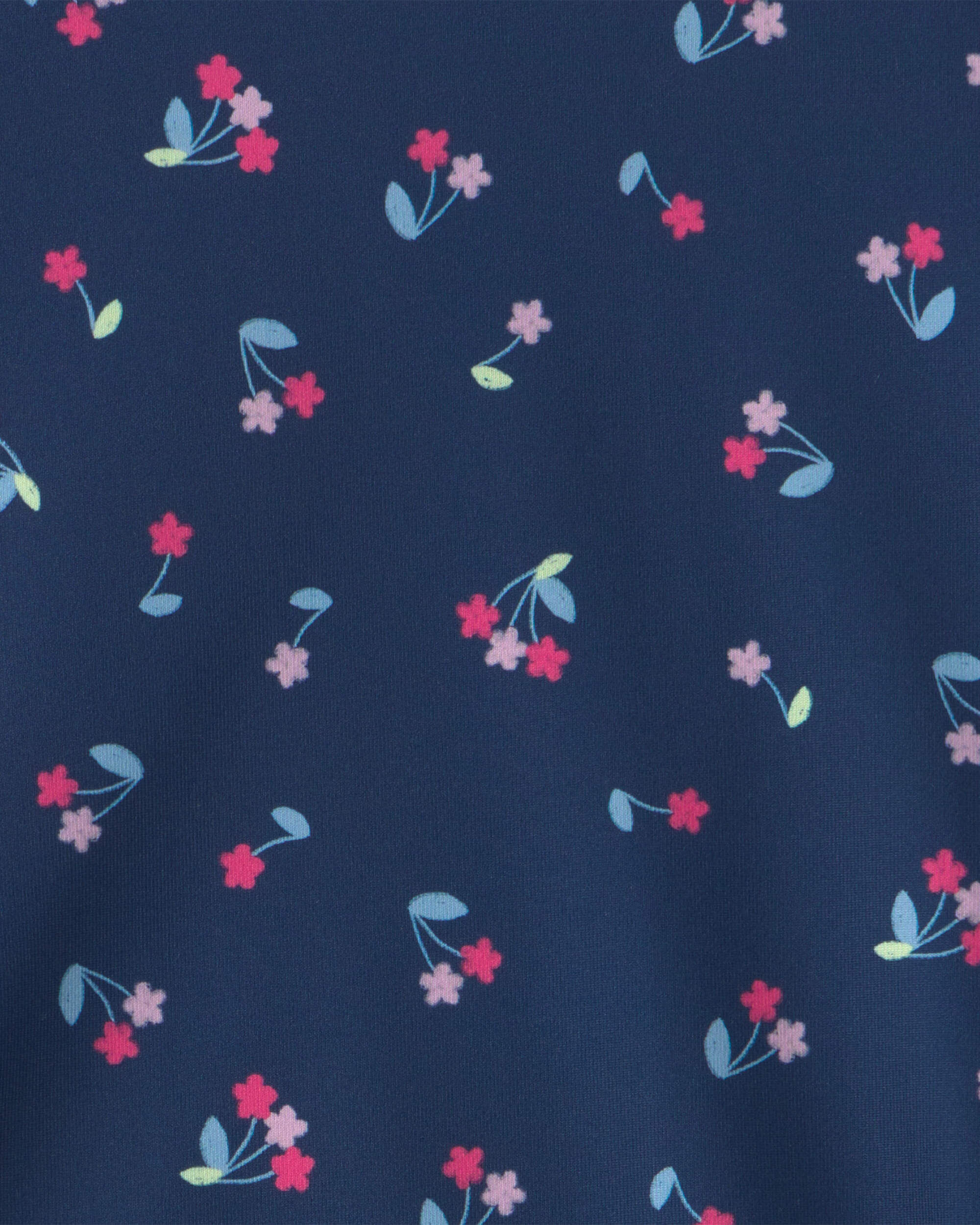 Girls Floral Active Tank Top - Navy - Image 3