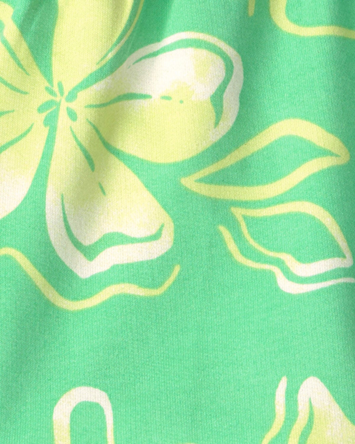 Girls Floral French Terry Shorts - Green - Image 3