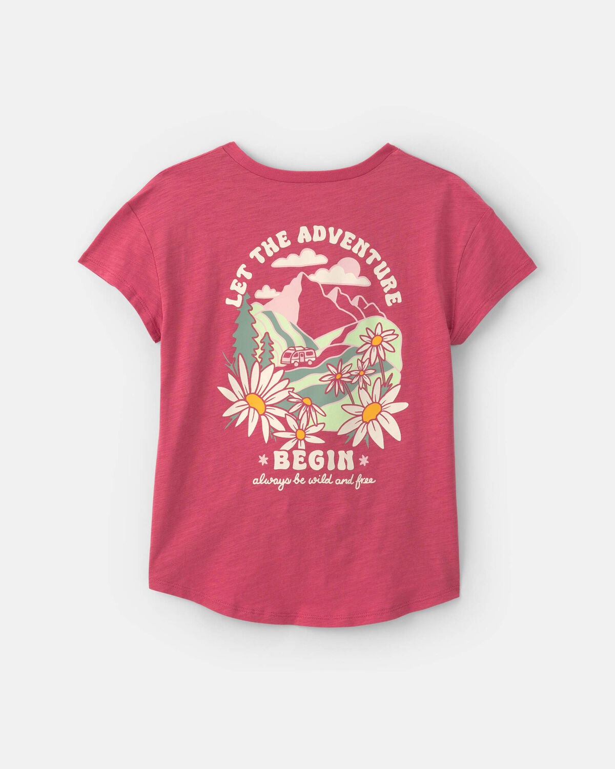 Girls 'Adventure Crew' Graphic Tee - Red - Image 2
