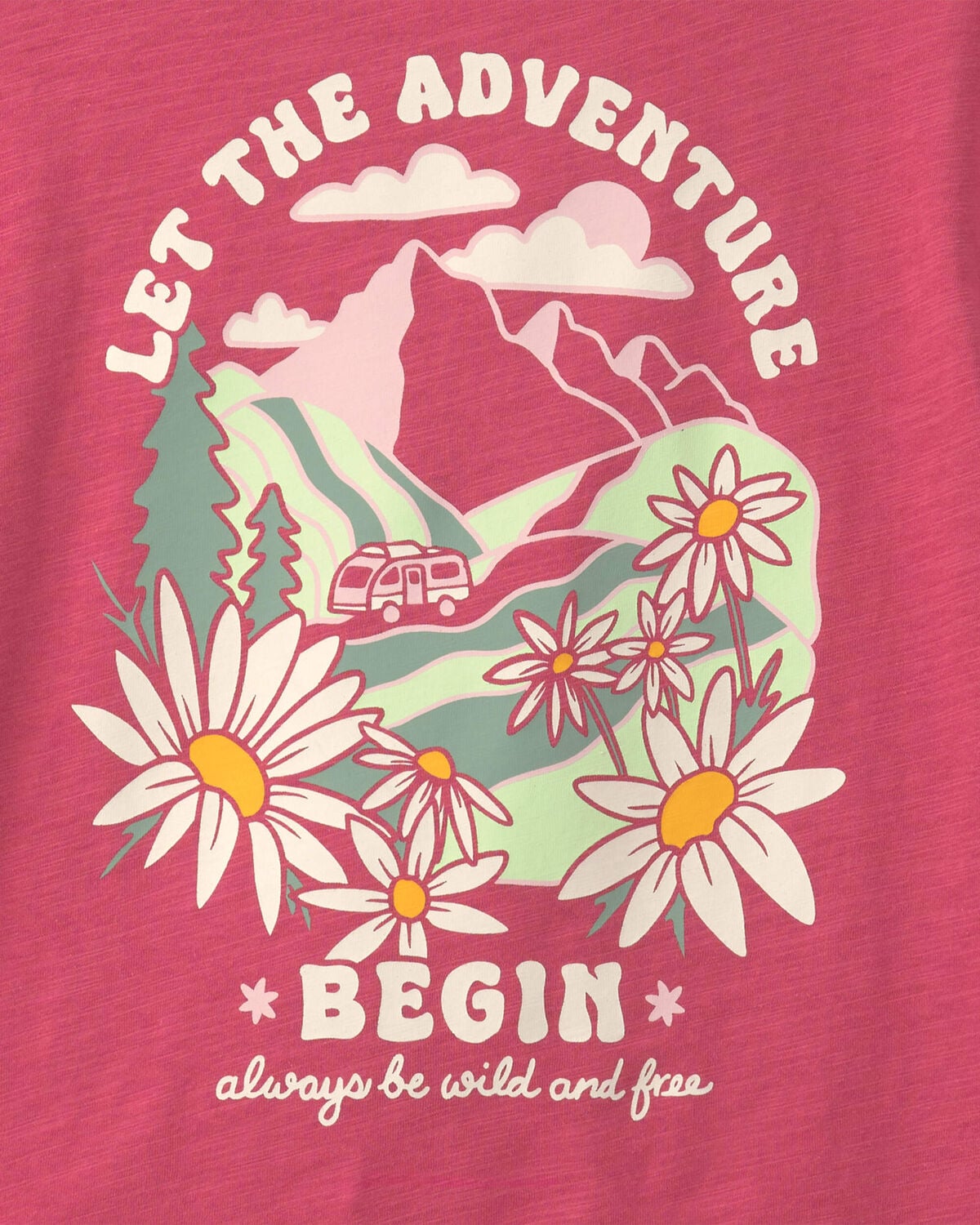 Girls 'Adventure Crew' Graphic Tee - Red - Image 4