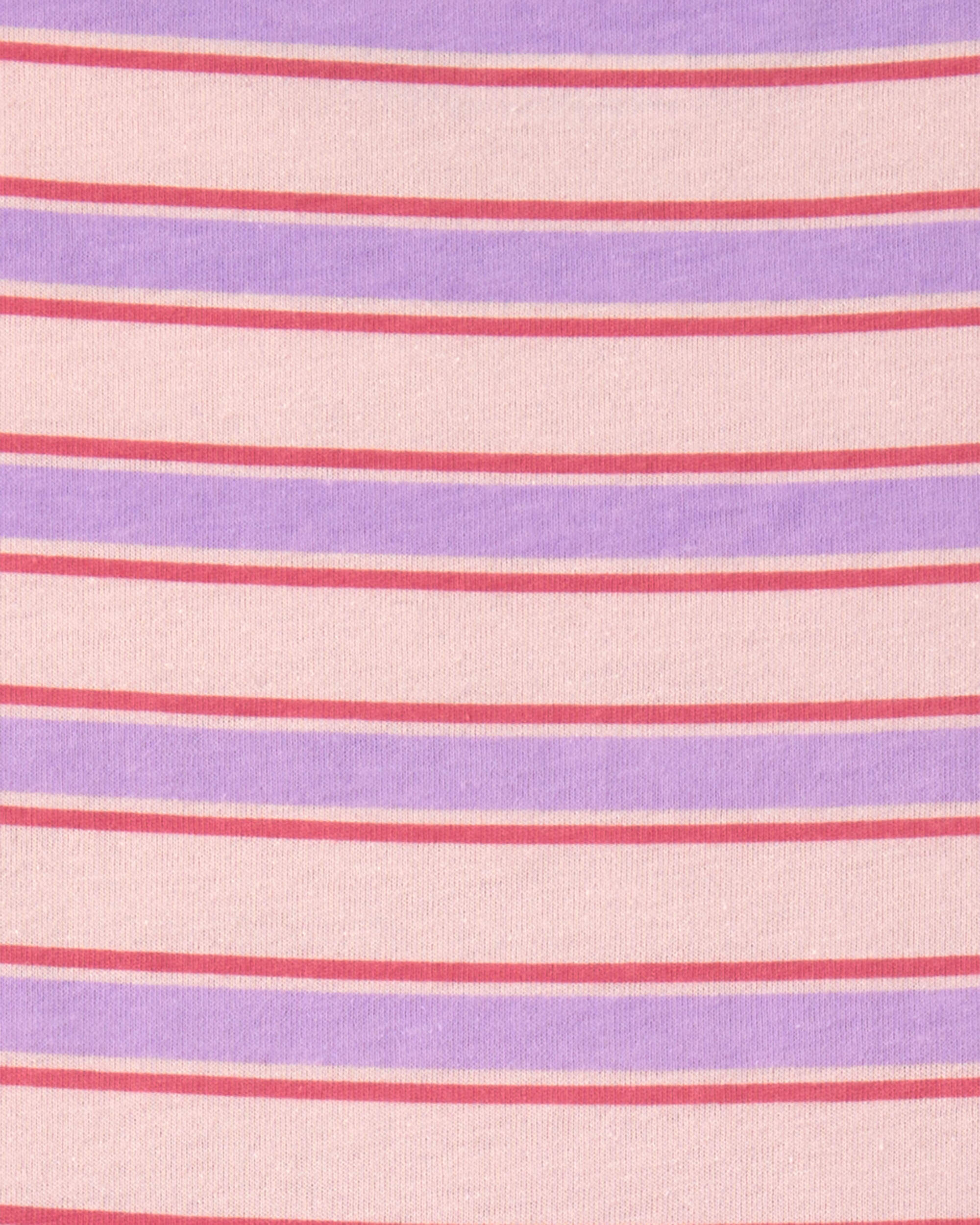 Girls Striped Short-Sleeve Dress - Pink - Image 4
