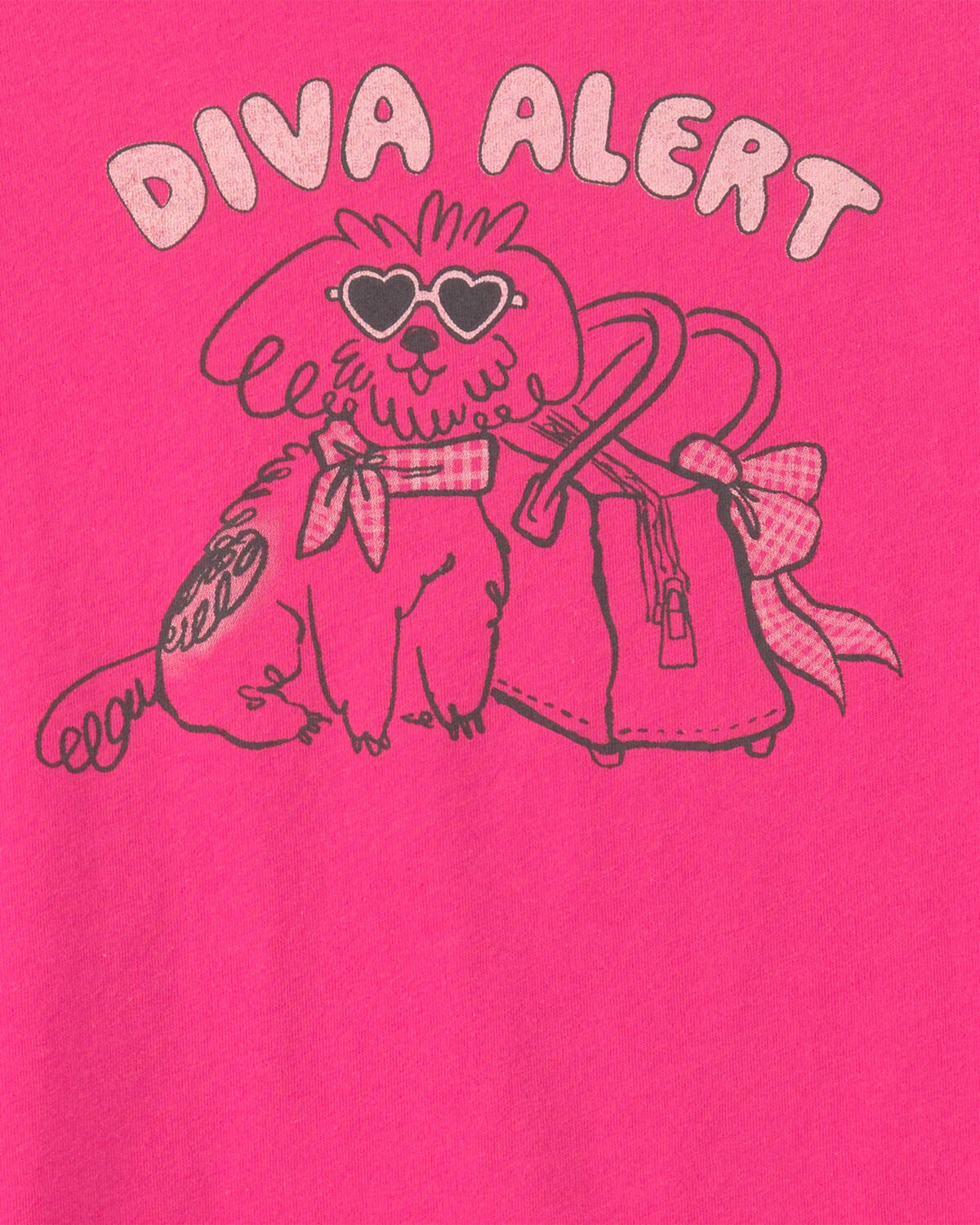 Girls 'Diva Alert' Dog Graphic Tee - Pink - Image 2