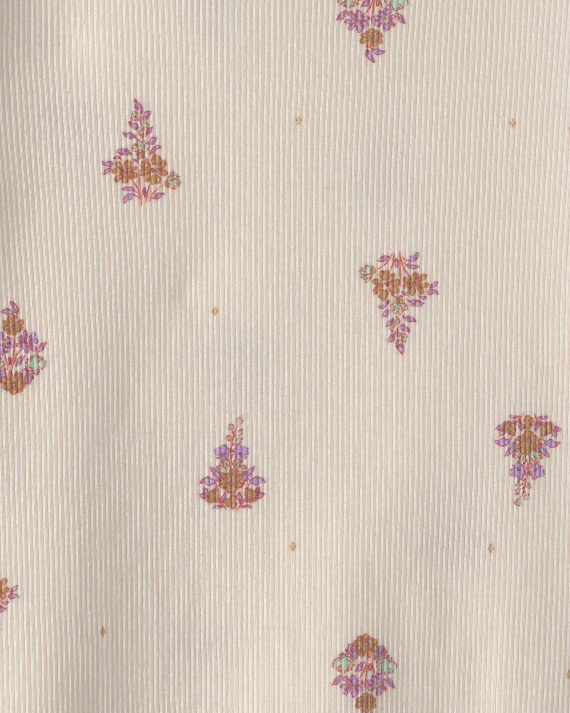 Girls Floral Ribbed Top - Cream - Image 3