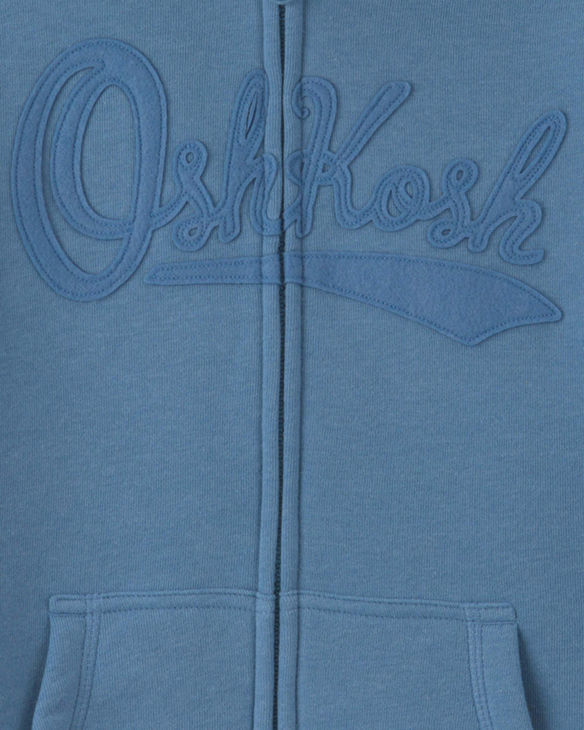 Boys OshKosh Logo Fleece Zip-Up Hoodie - Blue - Image 3