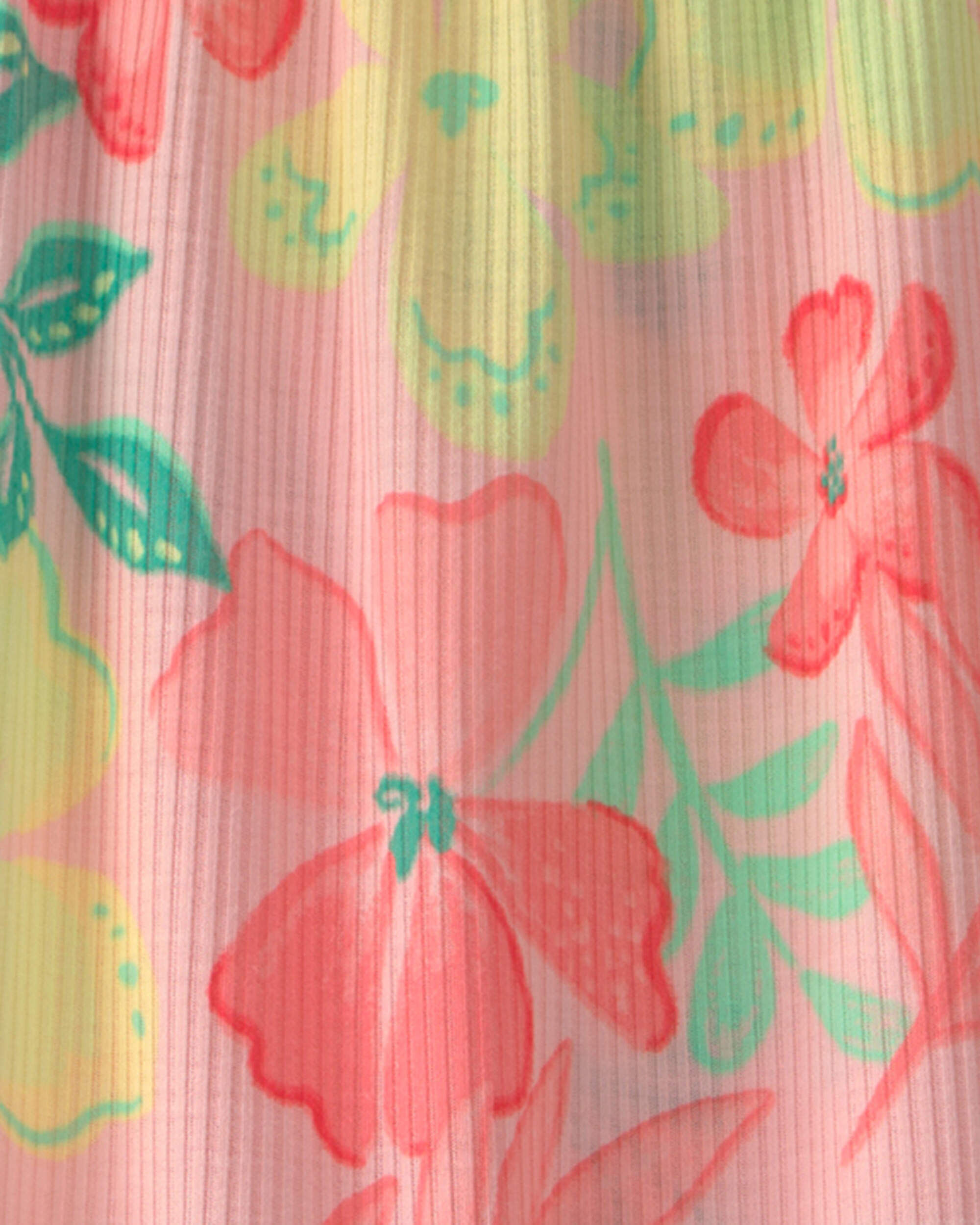 Girls Tropical Floral Sleeveless Night Gown - Image 3