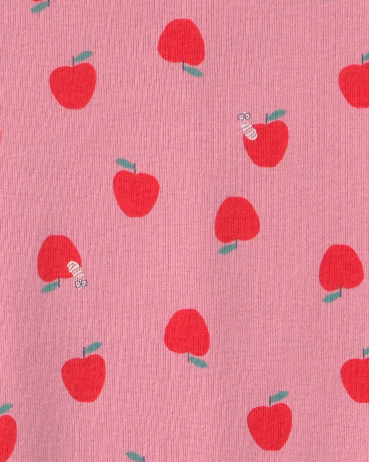 Girls Apple 100% Cotton 2-Piece Pajama Set - Pink - Image 2