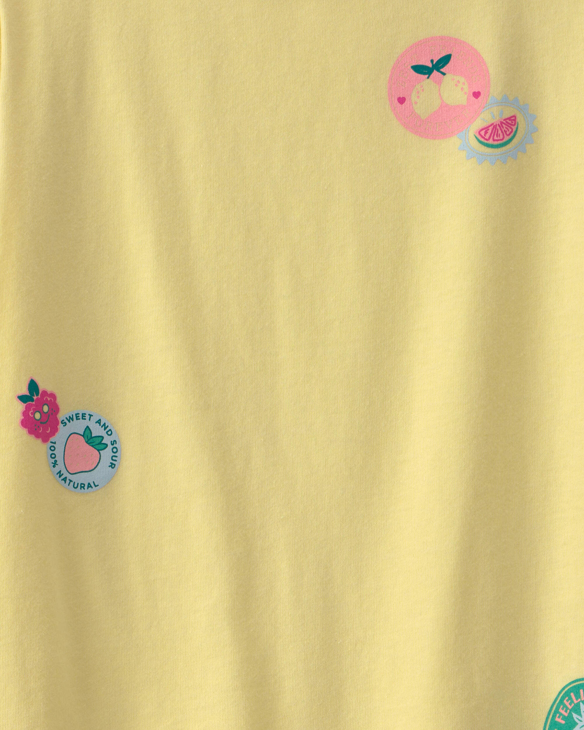 Girls Fruit Sticker Graphic Tee - Yellow - Image 3