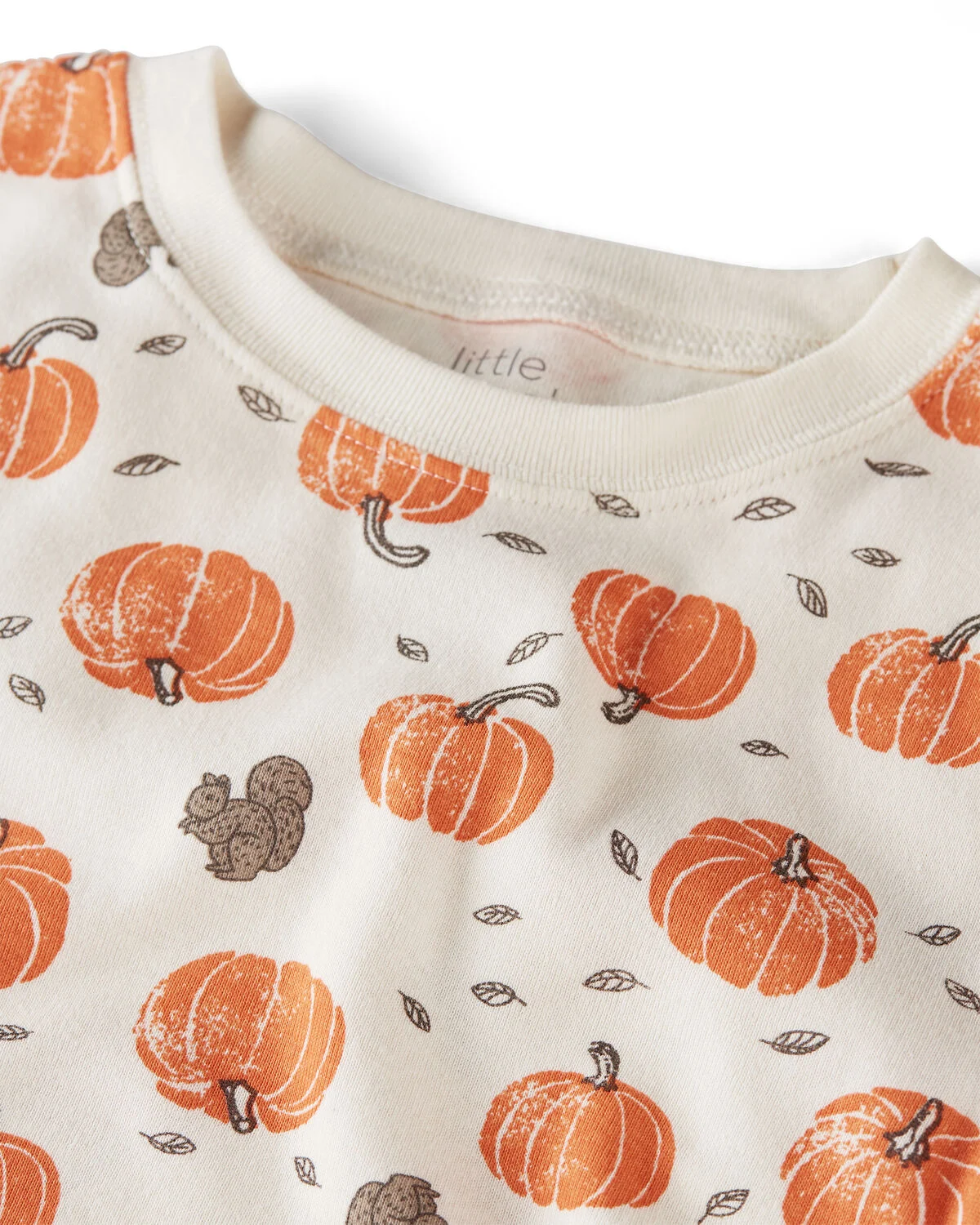 Kids 2-Piece Organic Cotton Pajamas in Harvest Pumpkins - Image 2