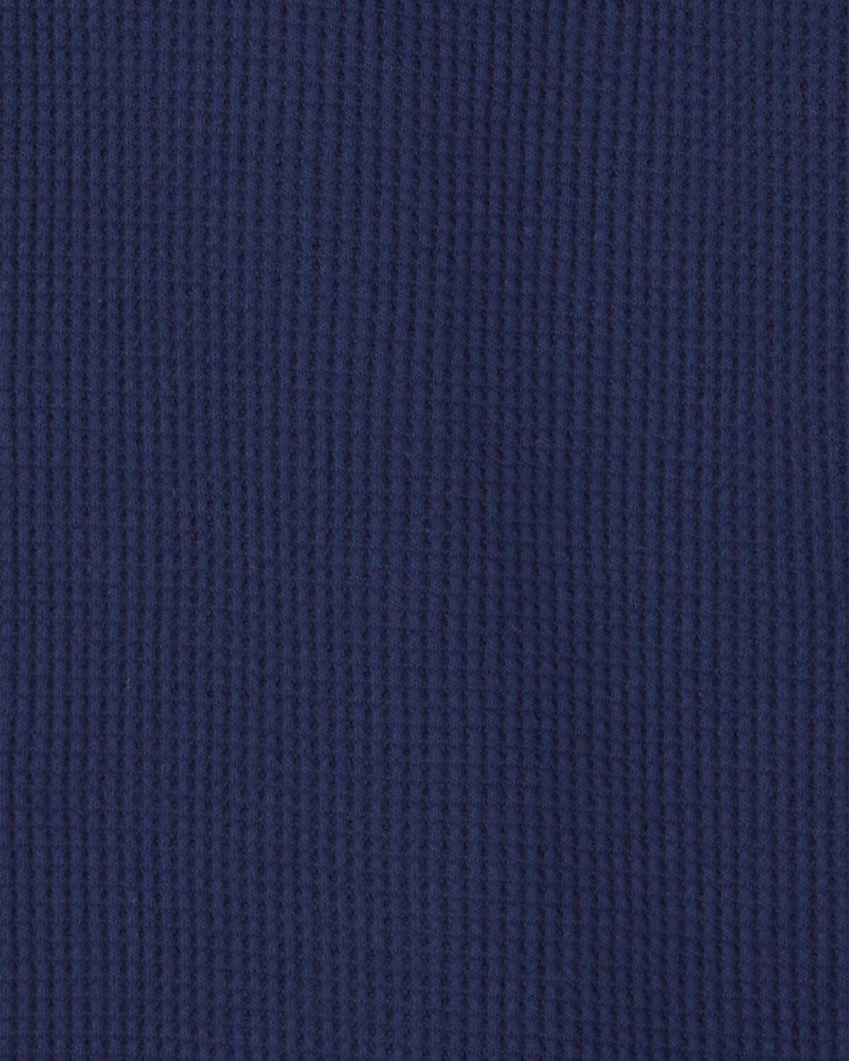 Boys Thermal Long-Sleeve Button-Down Shirt - Navy Blue - Image 2
