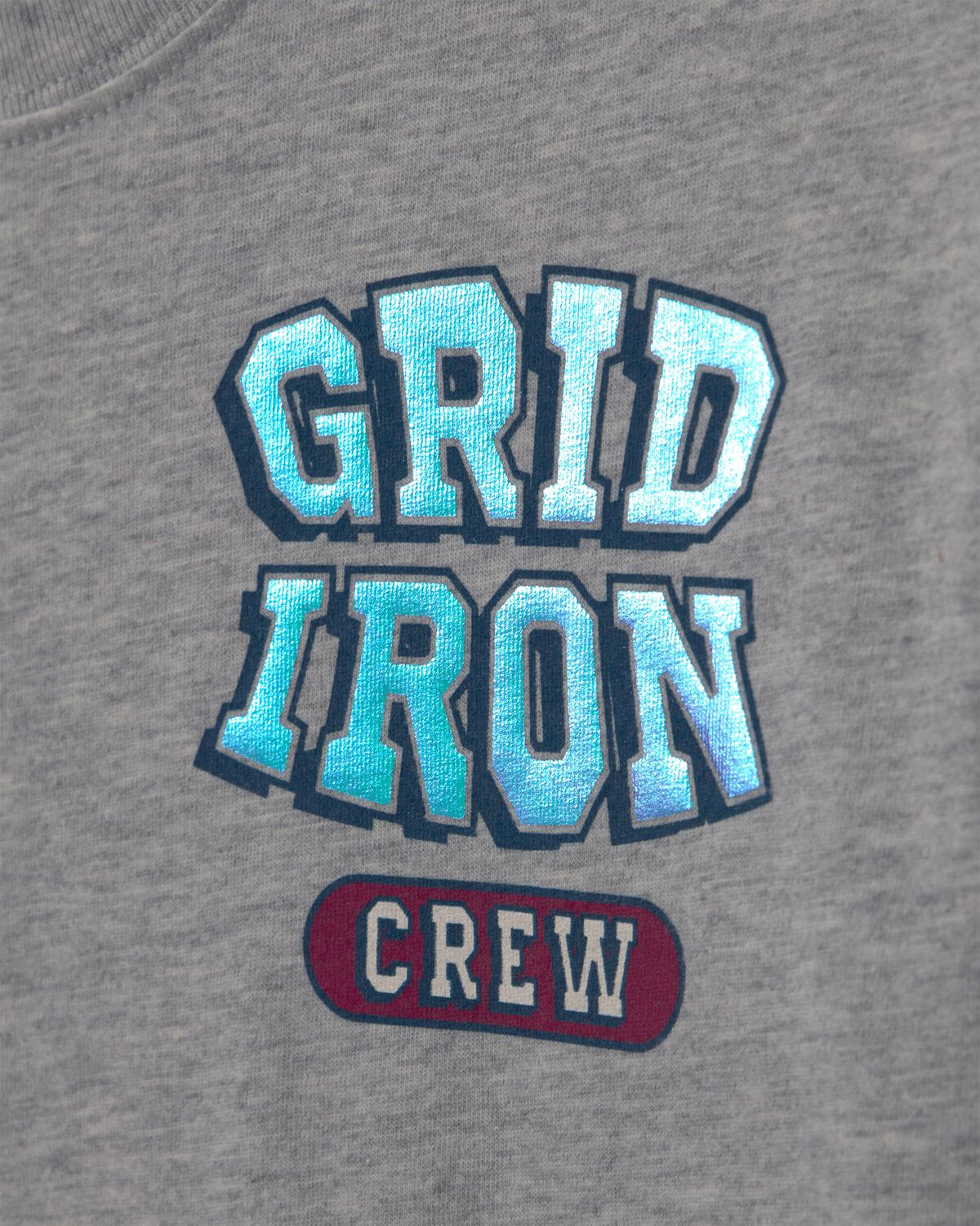Boys 'Grid Iron Crew' Graphic Tee - Grey - Image 2